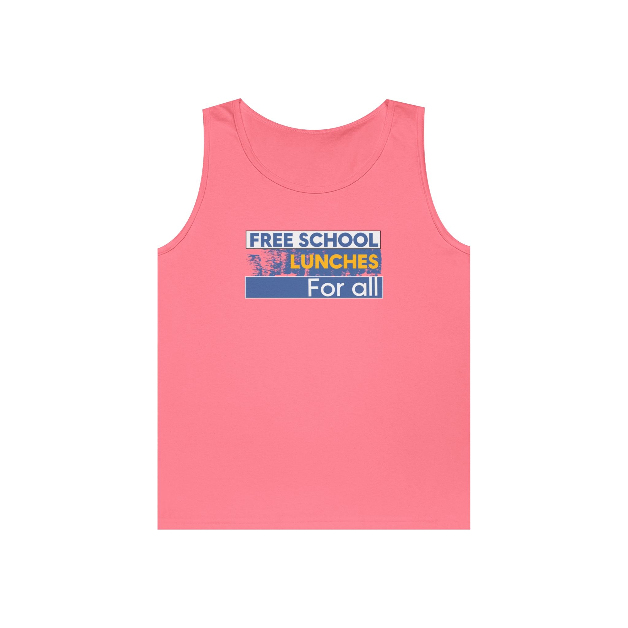 Unisex Medium fabric Cotton Tank Top - Free School Lunches For All (front) - Nurses Against The Rich Starving The Poor (back) - 100% cotton - NAH-K-G5200
