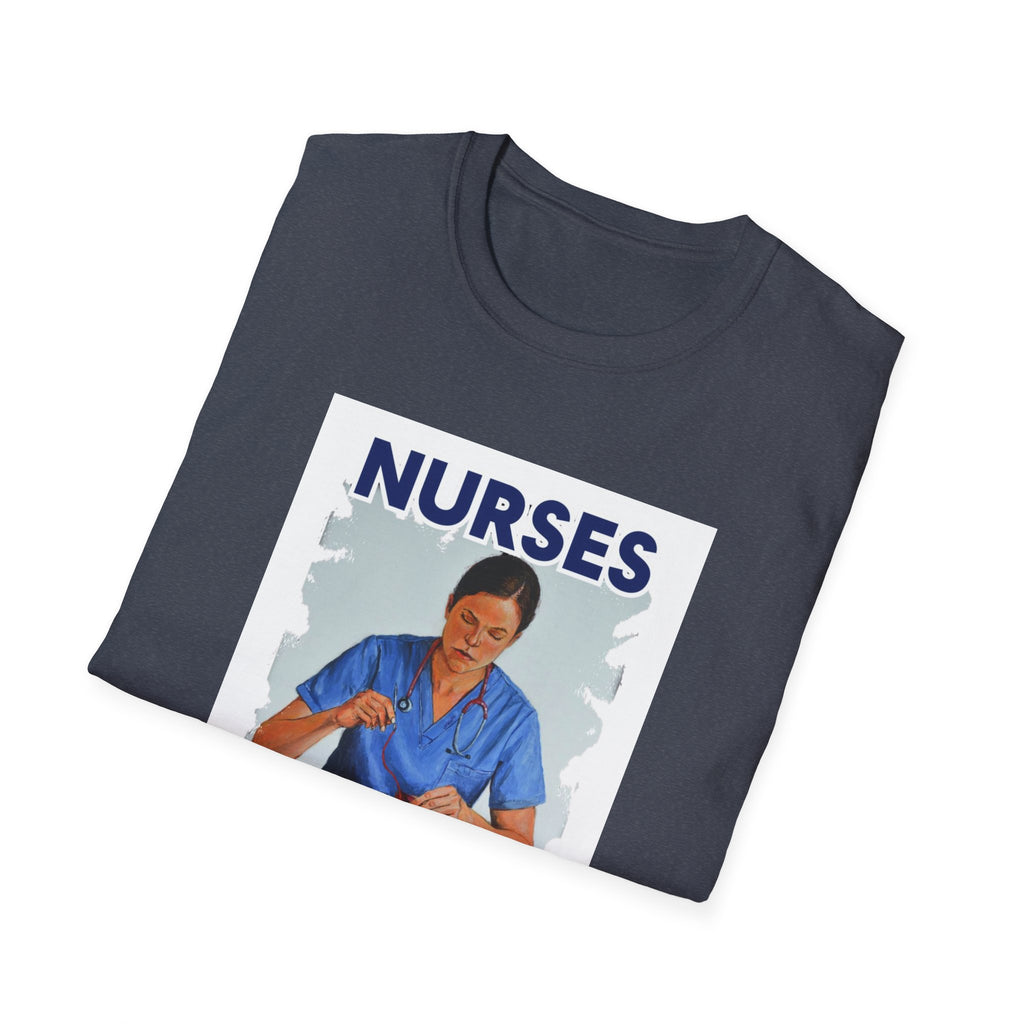 Unisex Lightweight fabric T-Shirt - Nurses For Healing The Nation (front) - Nurses Standing Up For Humanity (back) - 100% ring-spun cotton - NFH-T-G64000