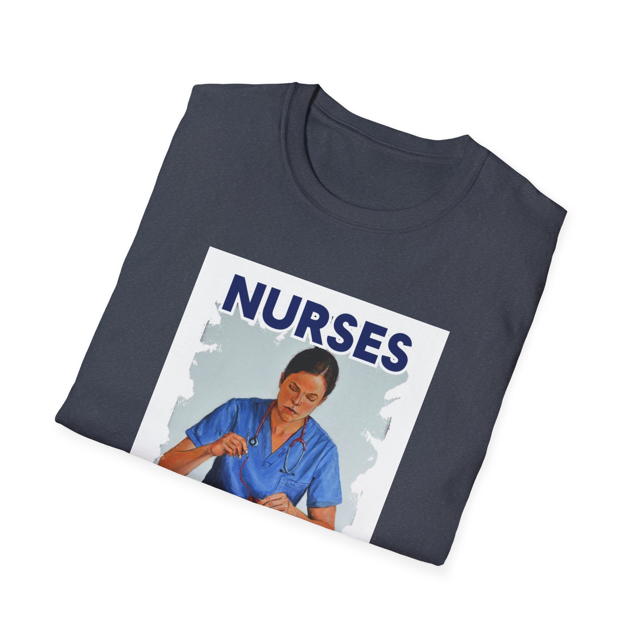 Unisex Lightweight fabric T-Shirt - Nurses For Healing The Nation (front) - Nurses Standing Up For Humanity (back) - 100% ring-spun cotton - NFH-T-G64000