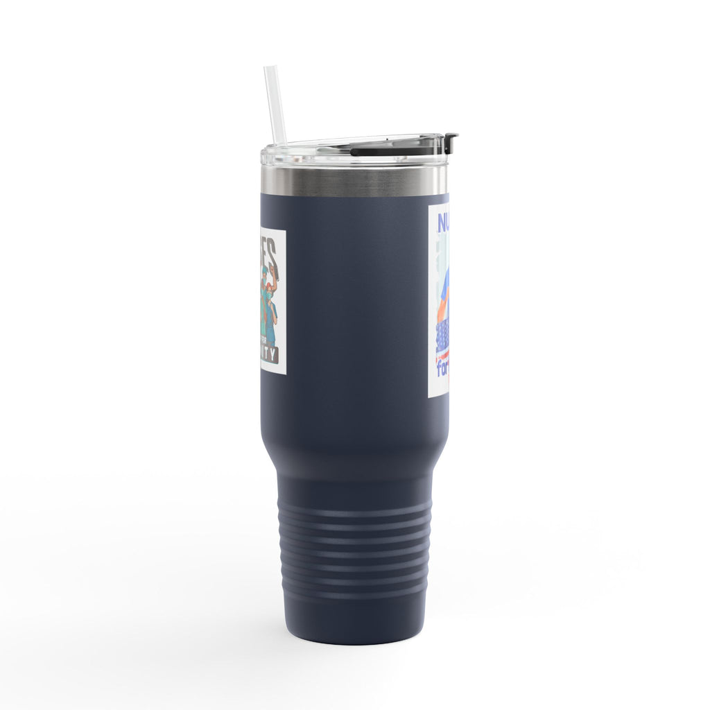 Travel Mug - Nurses For Healing The Nation (front) - Nurses Standing Up For Humanity (back) - 100% stainless steel (body) - NFH-TM-40oz