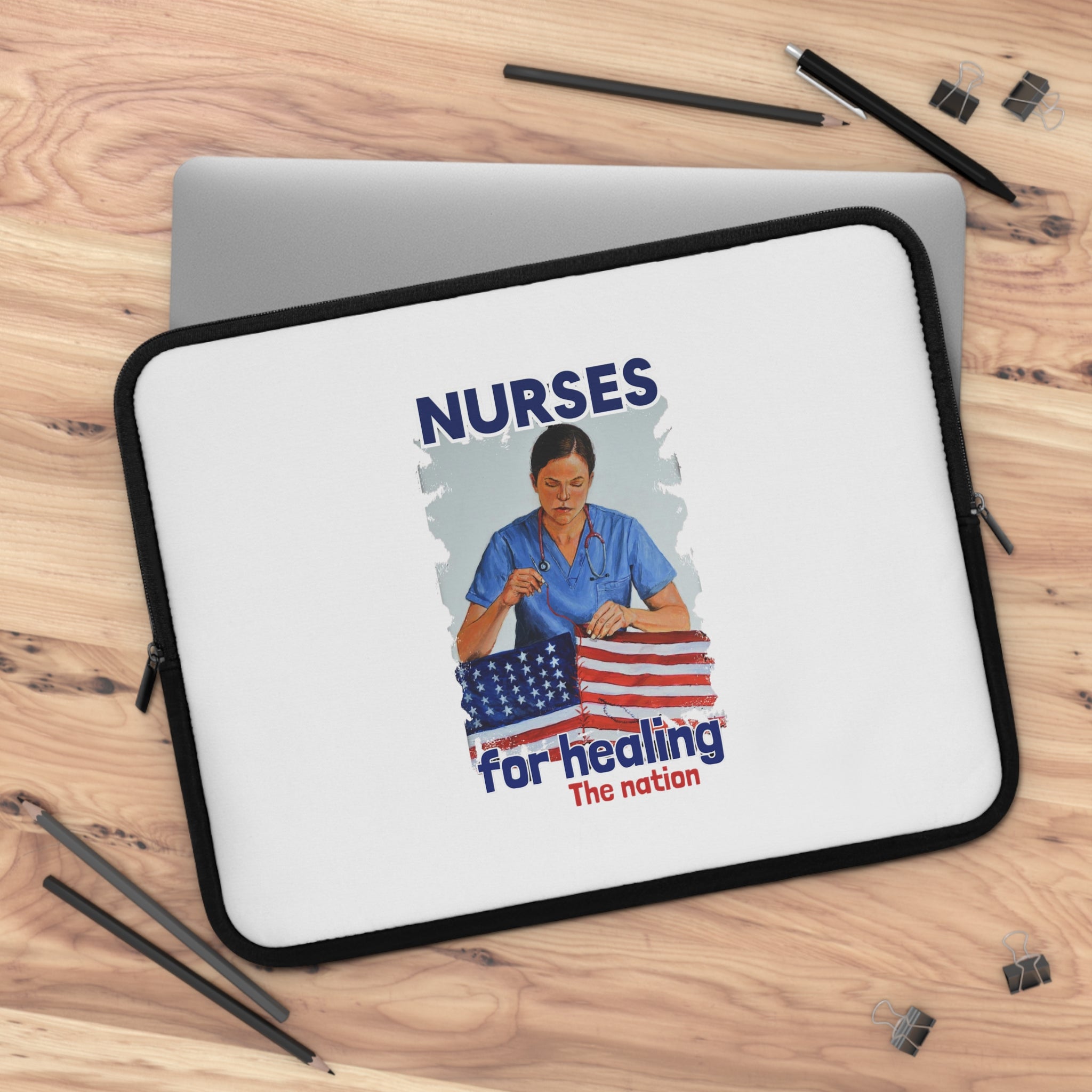 Laptop Sleeve - Nurses For Healing The Nation (front) - Smooth neoprene - NFH-LS-01