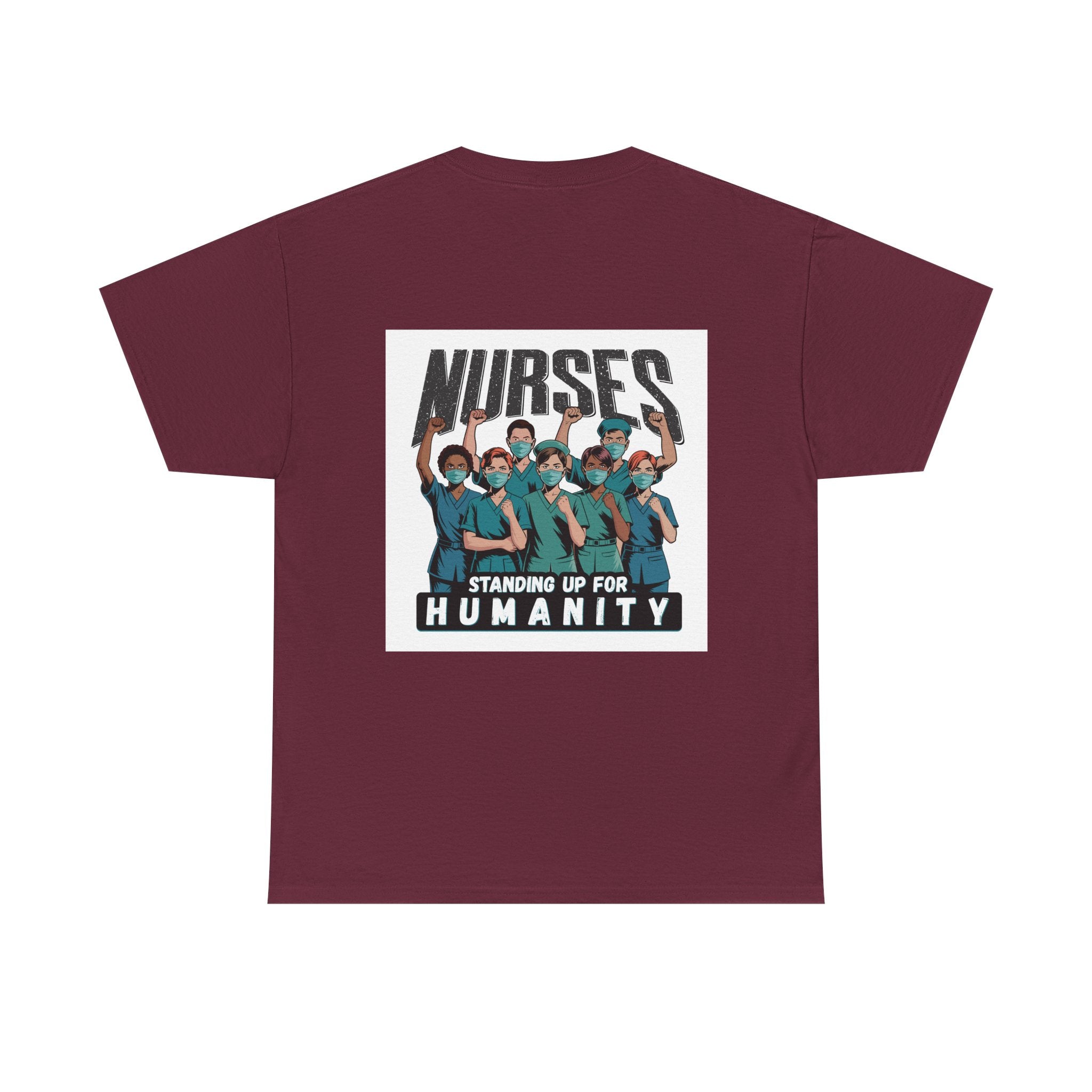 Unisex Medium fabric Cotton Tee - Nurses For Healing The Nation (front) - Nurses Standing Up For Humanity (back) - 100% cotton - NFH-T-G5000