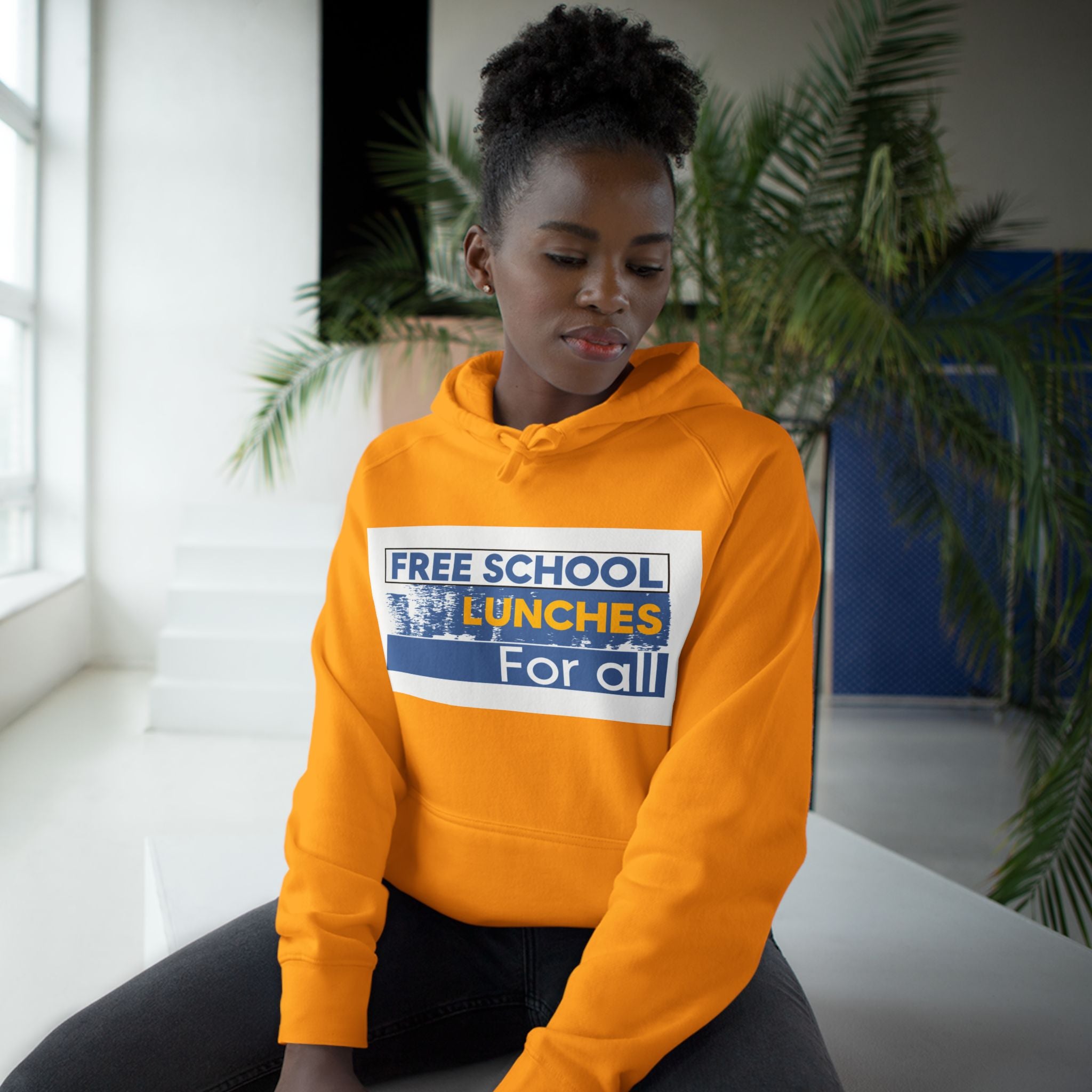 Unisex Mid-weight Hoodie - Free School Lunches For All (front) - Nurses Against The Rich Starving The Poor (back) - 80% cotton, 20% Polyester - NAH-H-AC5101
