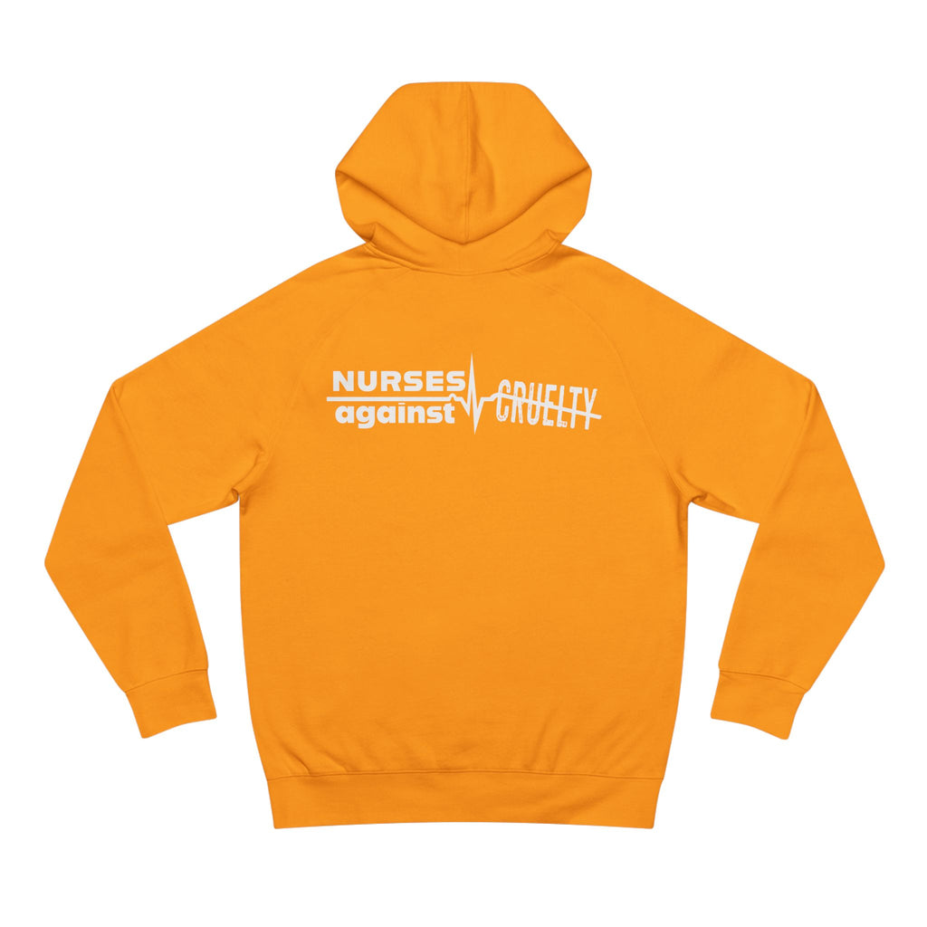 Unisex Mid-weight Hoodie - Nurses Against Fascism (front) - Nurses Against Cruelty (back) - 80% cotton, 20% polyester - NAF-H-AC5101