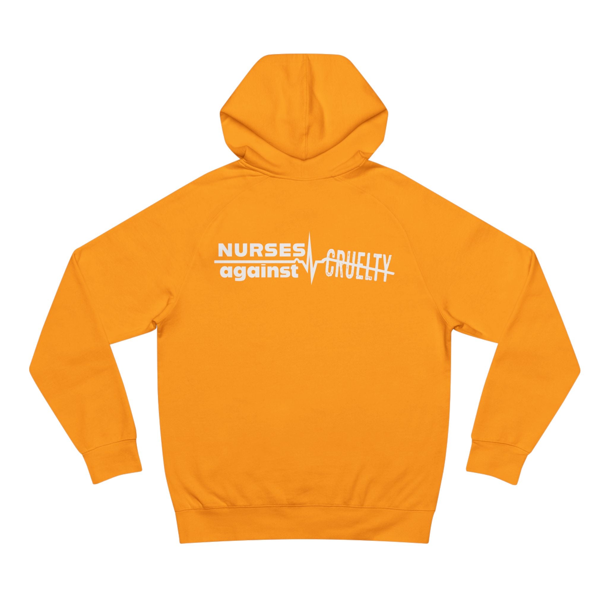 Unisex Mid-weight Hoodie - Nurses Against Fascism (front) - Nurses Against Cruelty (back) - 80% cotton, 20% polyester - NAF-H-AC5101