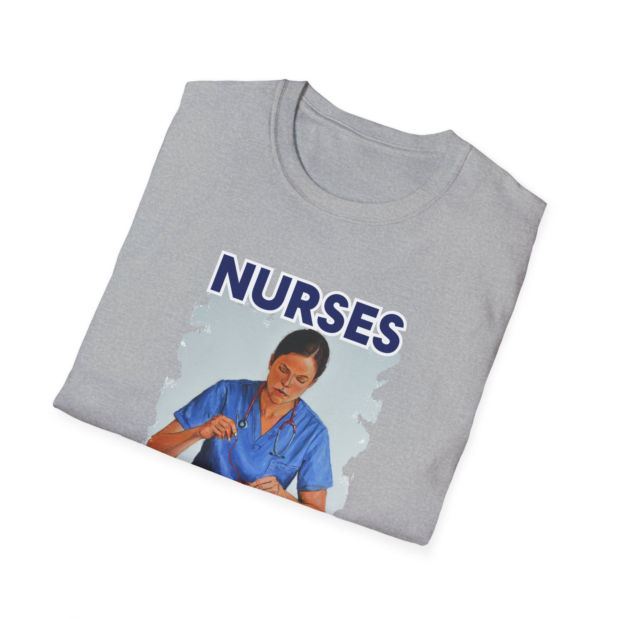 Unisex Lightweight fabric T-Shirt - Nurses For Healing The Nation (front) - Nurses Standing Up For Humanity (back) - 100% ring-spun cotton - NFH-T-G64000