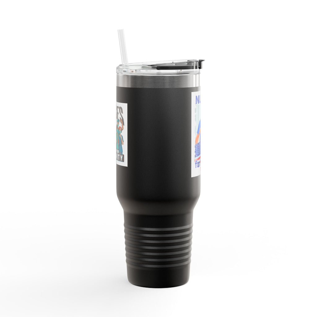 Travel Mug - Nurses For Healing The Nation (front) - Nurses Standing Up For Humanity (back) - 100% stainless steel (body) - NFH-TM-40oz