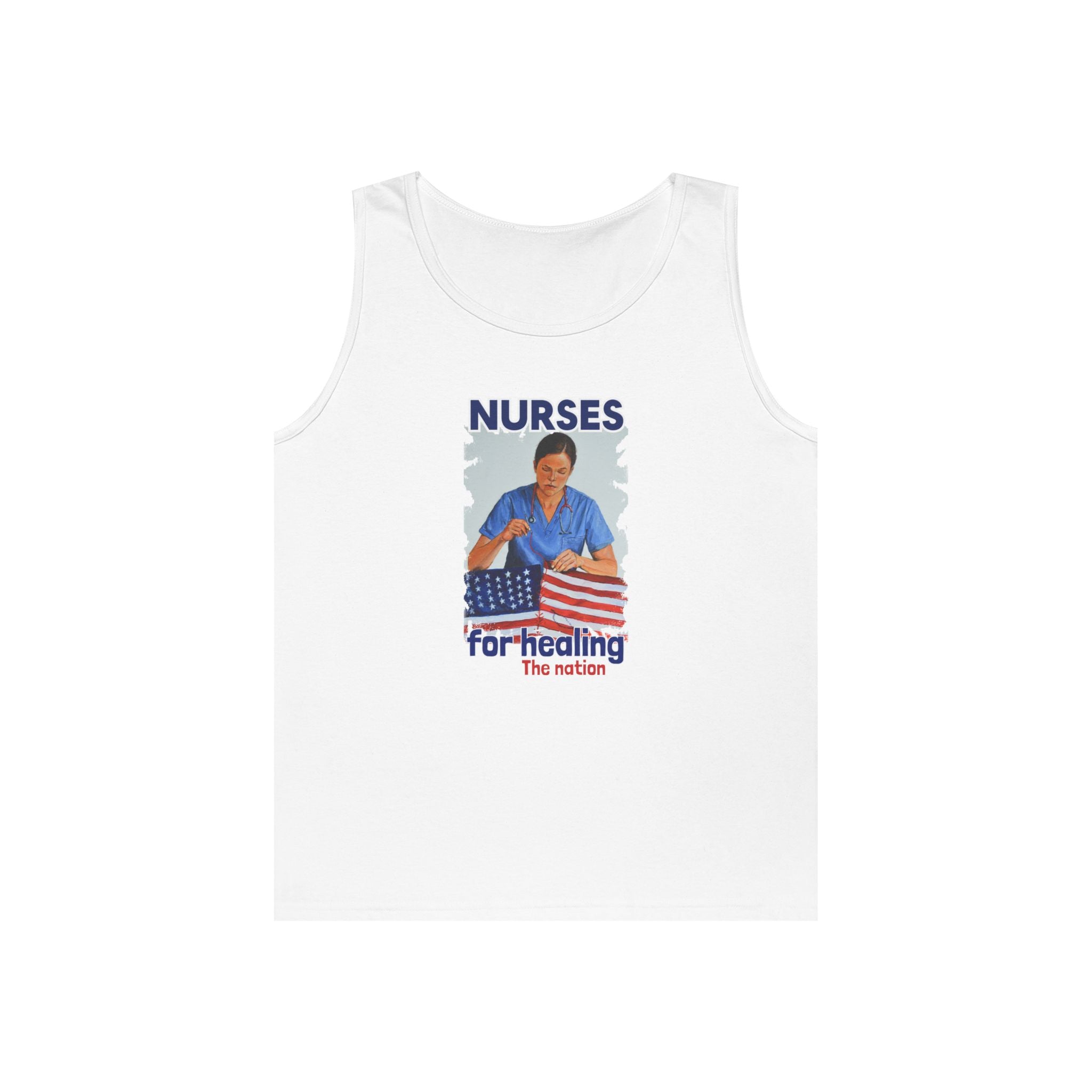 Unisex Medium fabric Cotton Tank Top - Nurses For Healing The Nation (front) - Nurses Standing Up For Humanity (back) - 100% cotton - NFH-K-G5200
