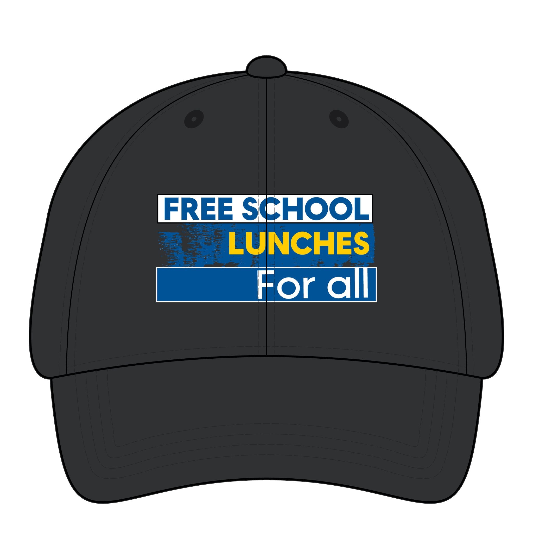 Women's Pigment-Dyed Cap - Free School Lunches For All (front) - 100% cotton pigment-washed twill - NAH-DC-CASSIE