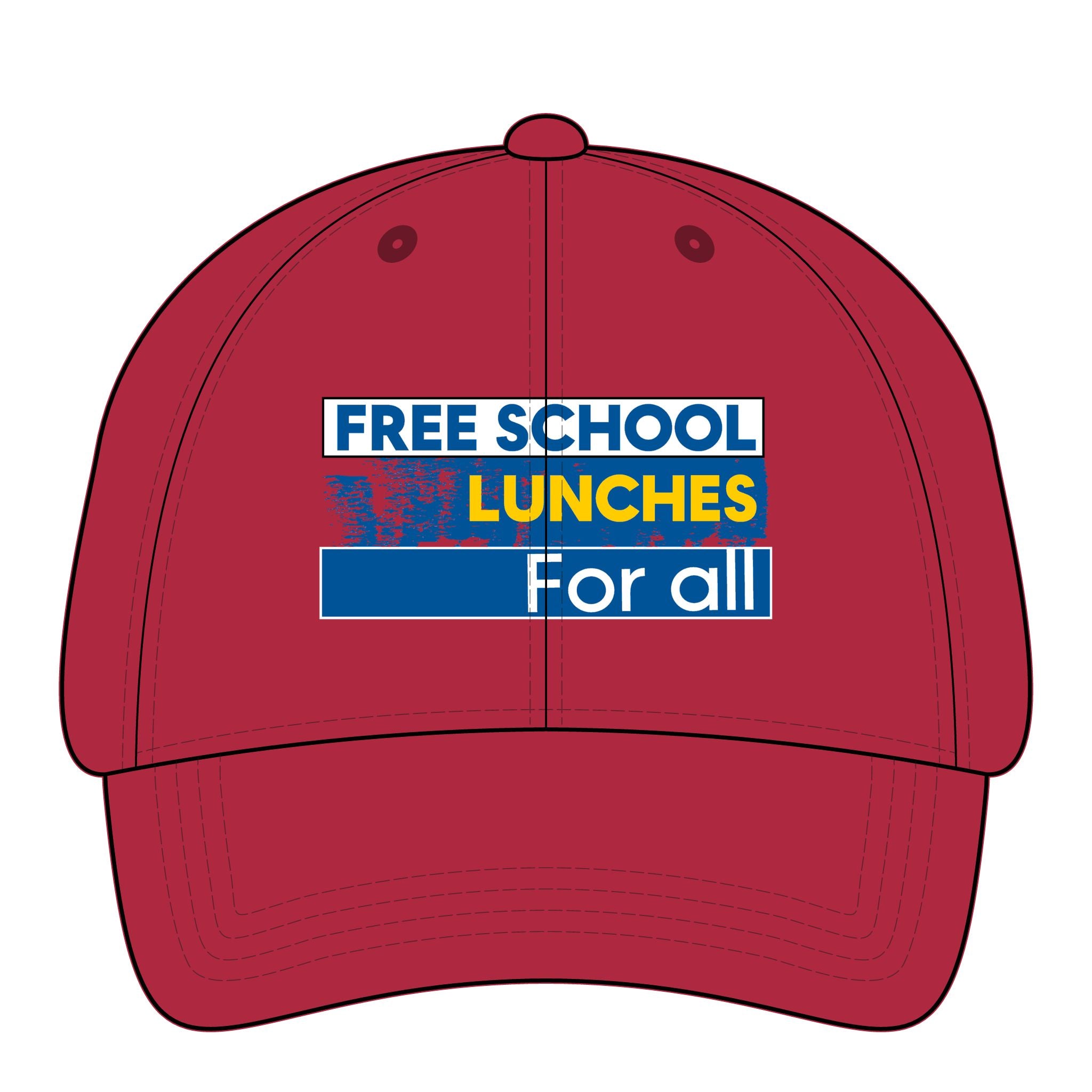 Women's Pigment-Dyed Cap - Free School Lunches For All (front) - 100% cotton pigment-washed twill - NAH-DC-CASSIE