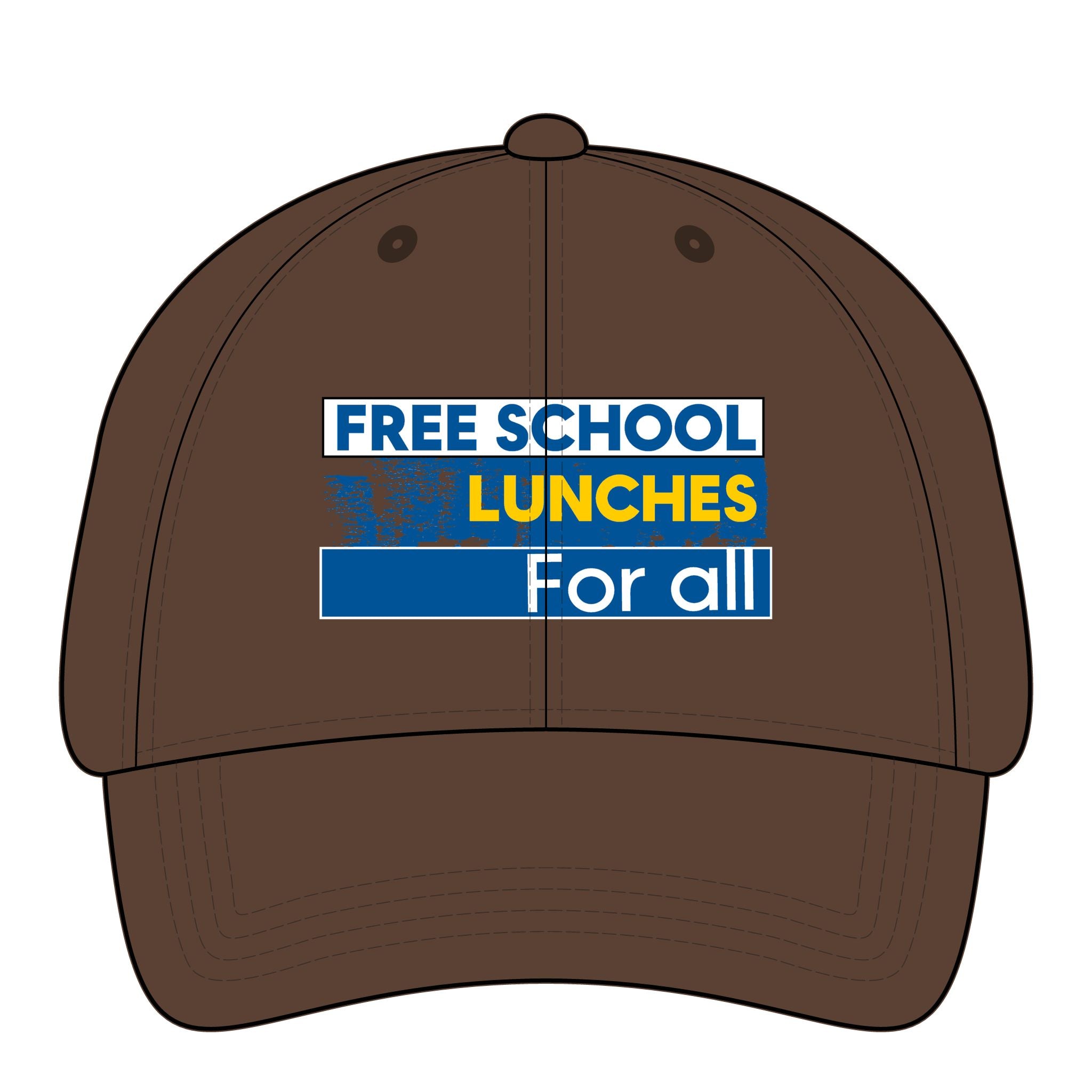 Women's Pigment-Dyed Cap - Free School Lunches For All (front) - 100% cotton pigment-washed twill - NAH-DC-CASSIE
