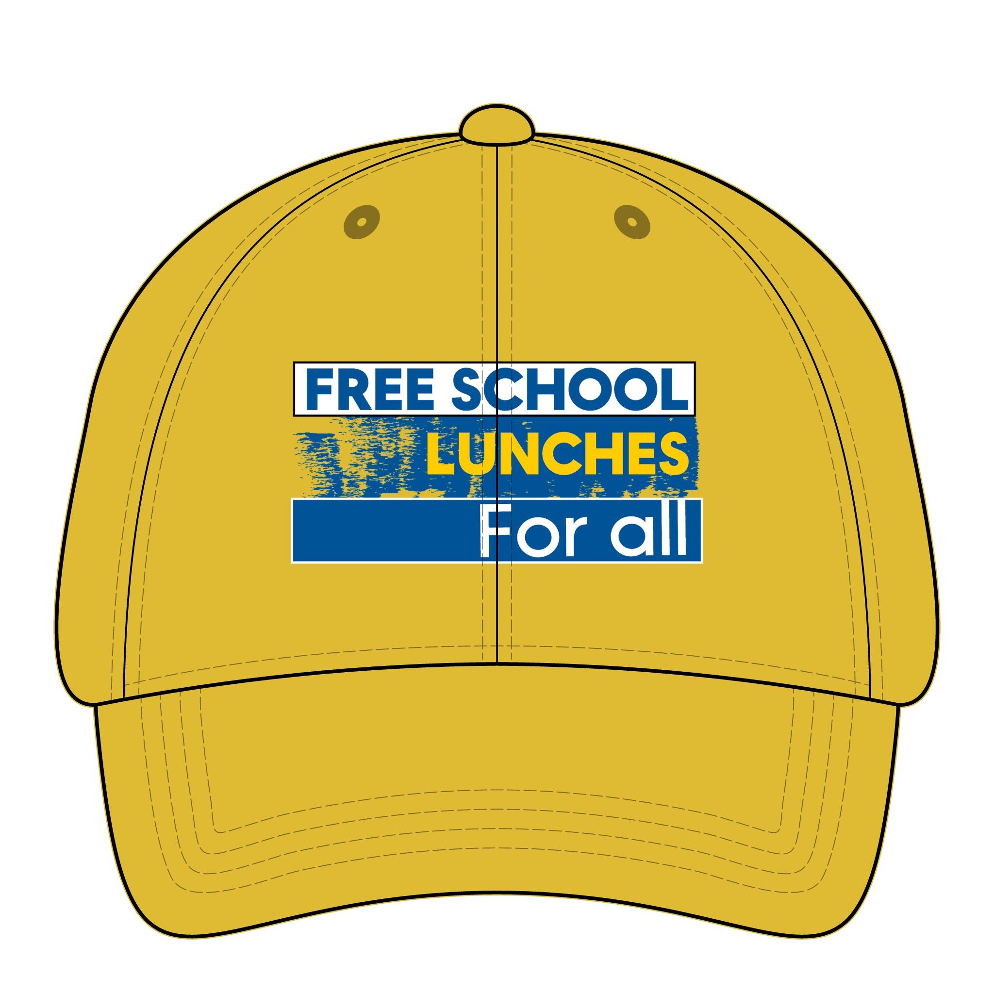 Women's Pigment-Dyed Cap - Free School Lunches For All (front) - 100% cotton pigment-washed twill - NAH-DC-CASSIE