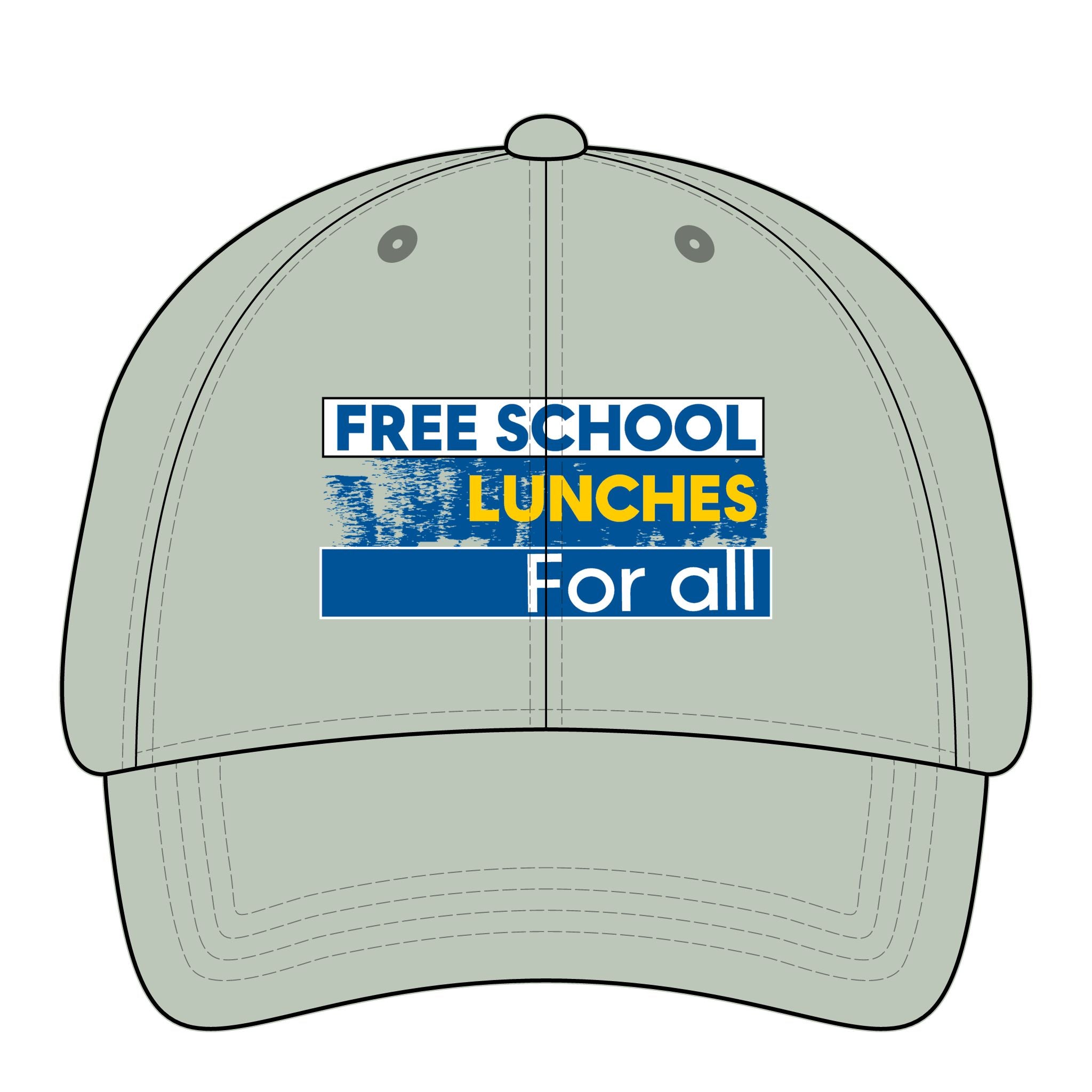Women's Pigment-Dyed Cap - Free School Lunches For All (front) - 100% cotton pigment-washed twill - NAH-DC-CASSIE