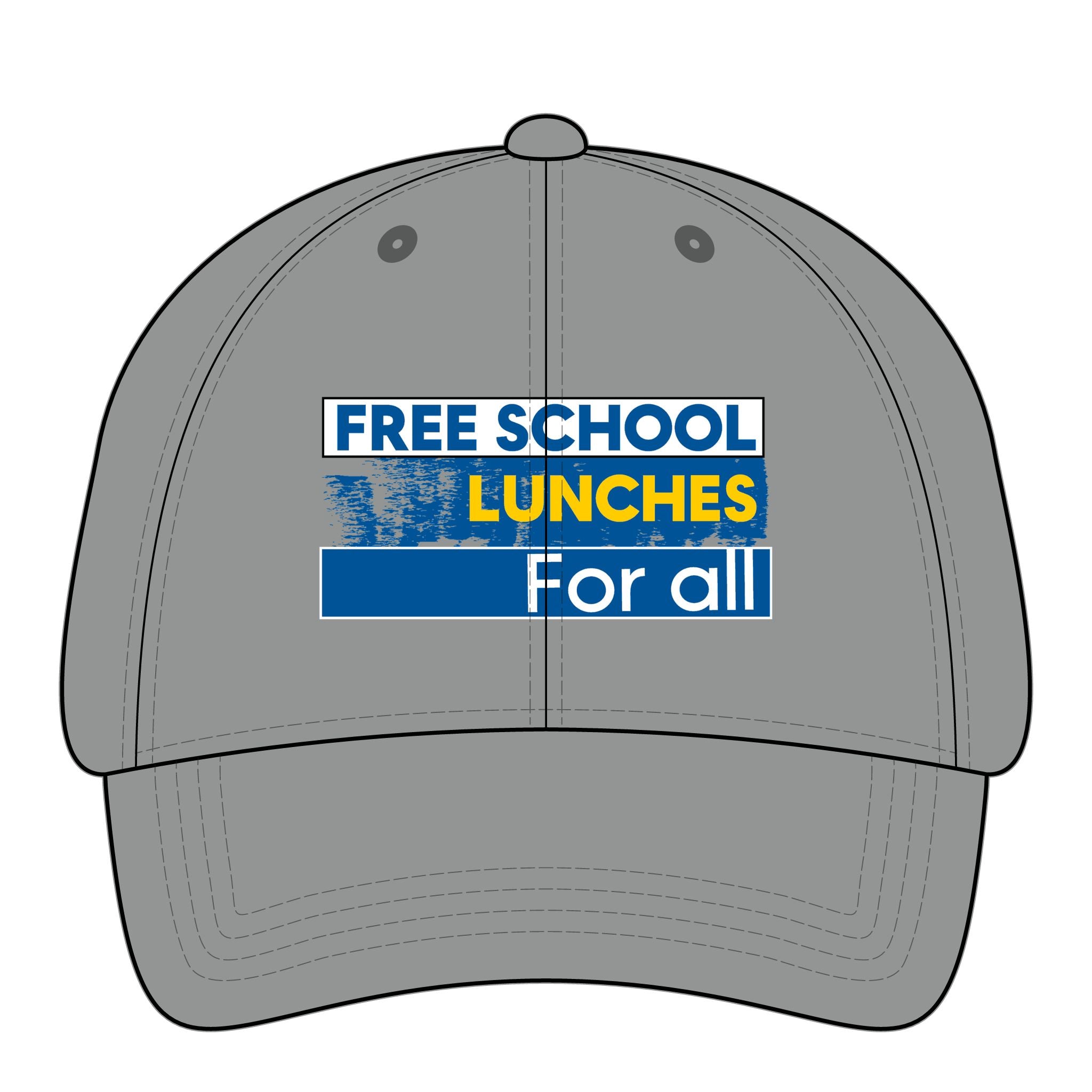 Women's Pigment-Dyed Cap - Free School Lunches For All (front) - 100% cotton pigment-washed twill - NAH-DC-CASSIE