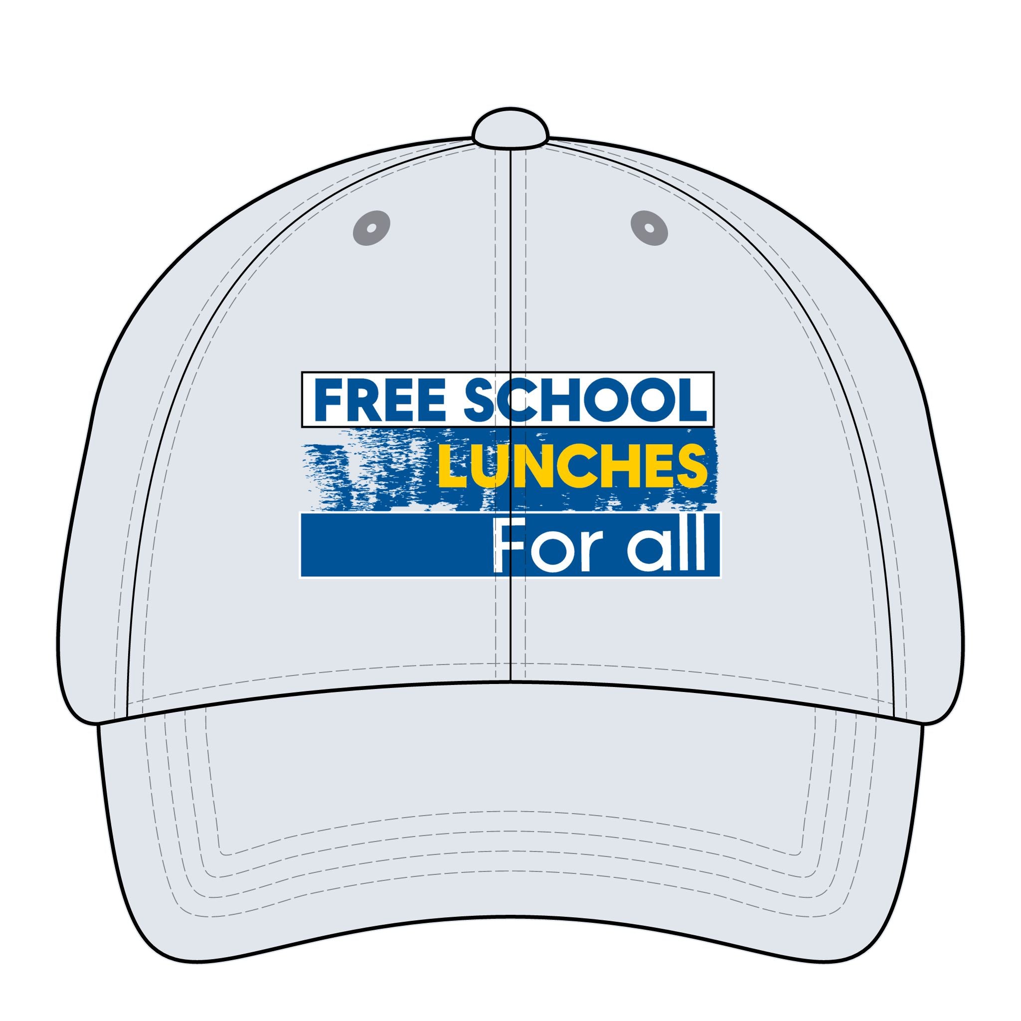Women's Pigment-Dyed Cap - Free School Lunches For All (front) - 100% cotton pigment-washed twill - NAH-DC-CASSIE