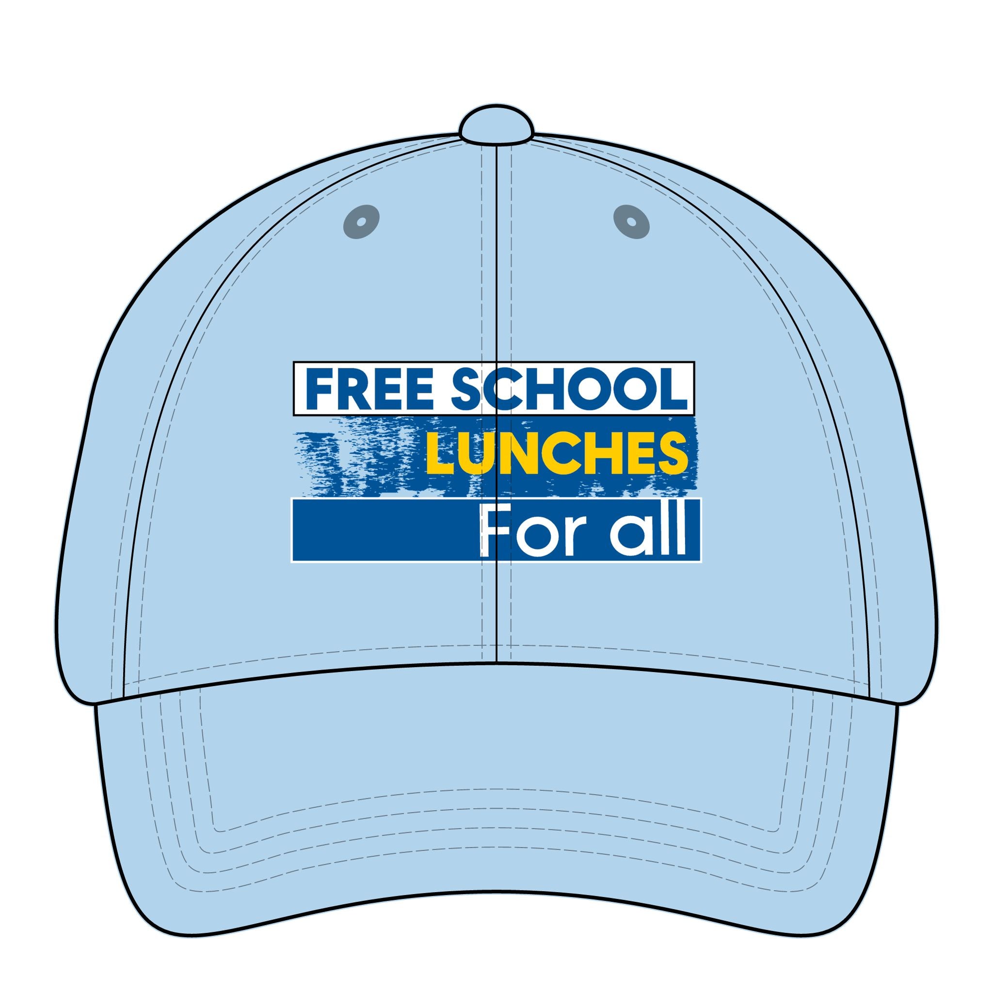 Women's Pigment-Dyed Cap - Free School Lunches For All (front) - 100% cotton pigment-washed twill - NAH-DC-CASSIE