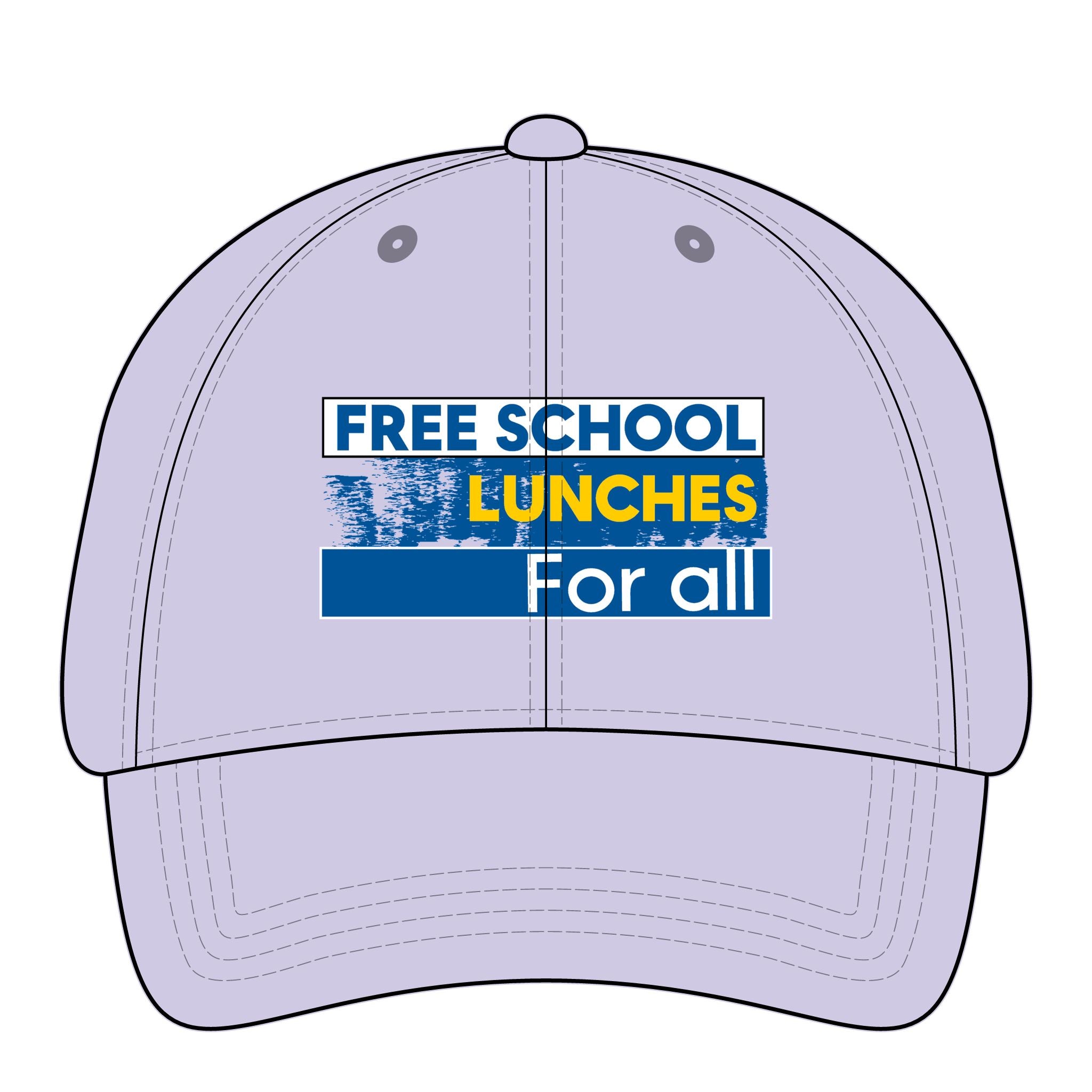 Women's Pigment-Dyed Cap - Free School Lunches For All (front) - 100% cotton pigment-washed twill - NAH-DC-CASSIE