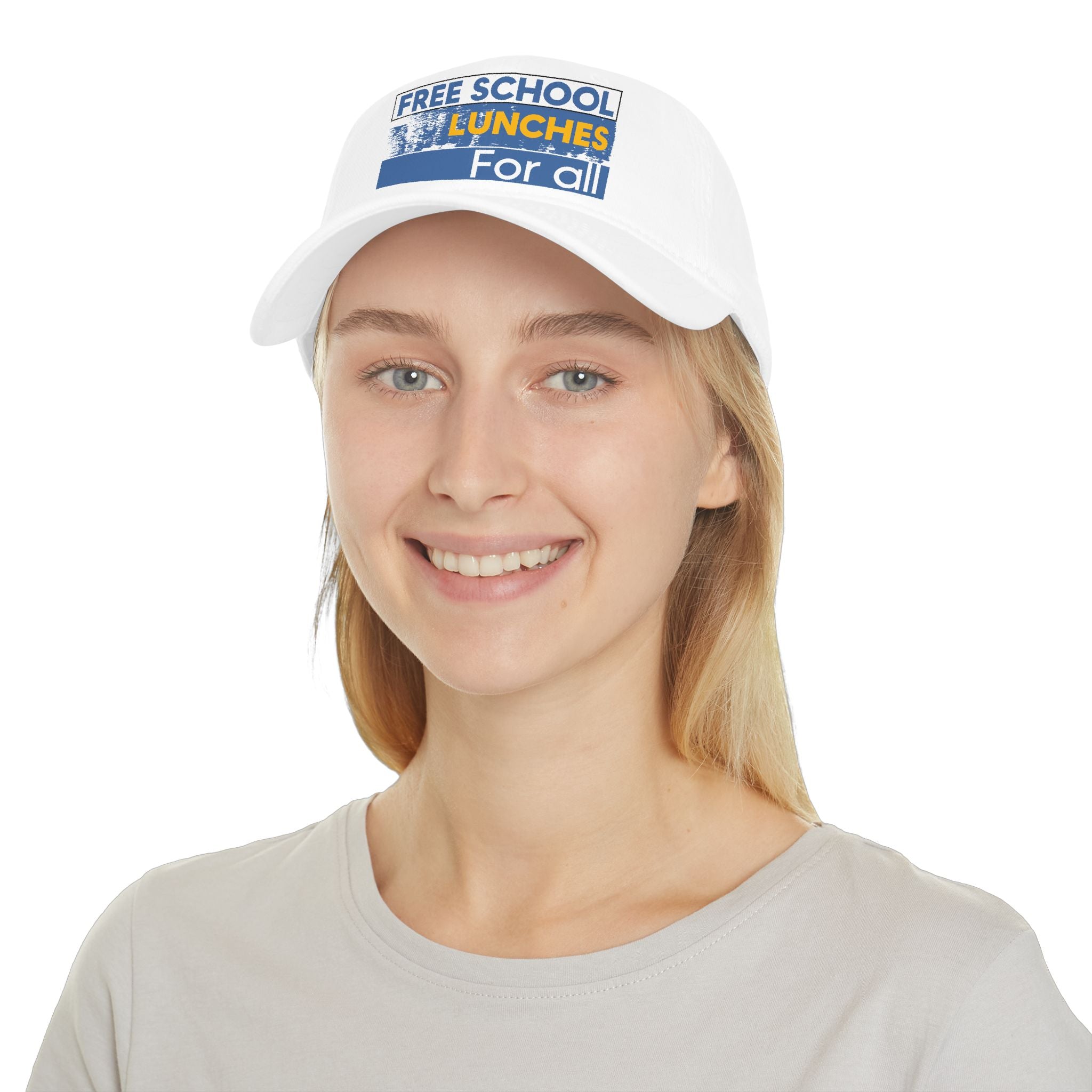 Unisex Baseball Cap - Free School Lunches For All (front) - 100% Cotton Twill - NAH-B-18-253