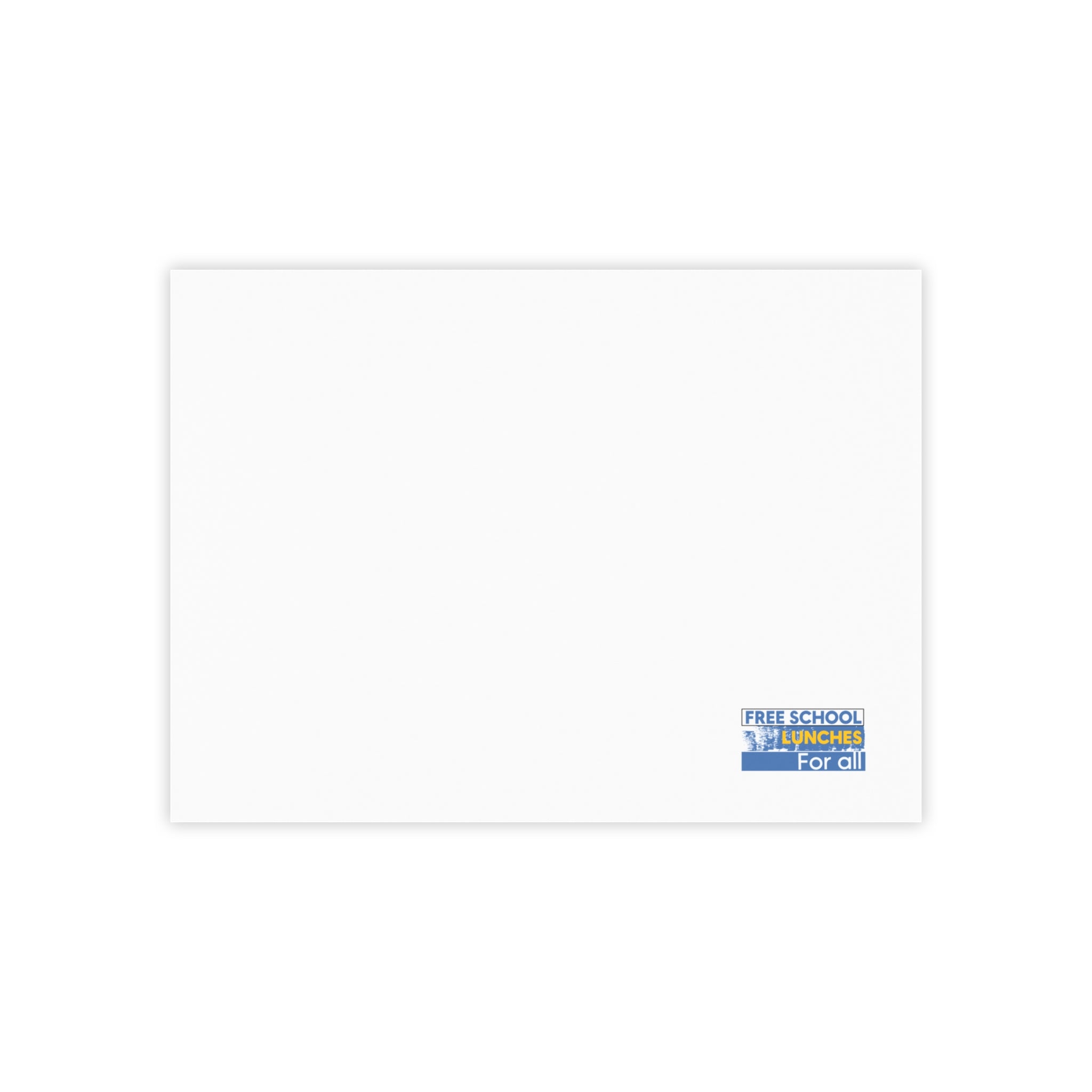 Post-it® Note Pads - Free School Lunches For All (front) - 75.2 gsm white uncoated paper - NAH-NP-3M