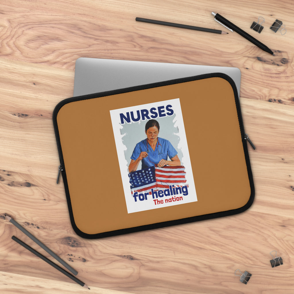 Laptop Sleeve - Nurses For Healing The Nation (front) - Smooth neoprene - NFH-LS-01