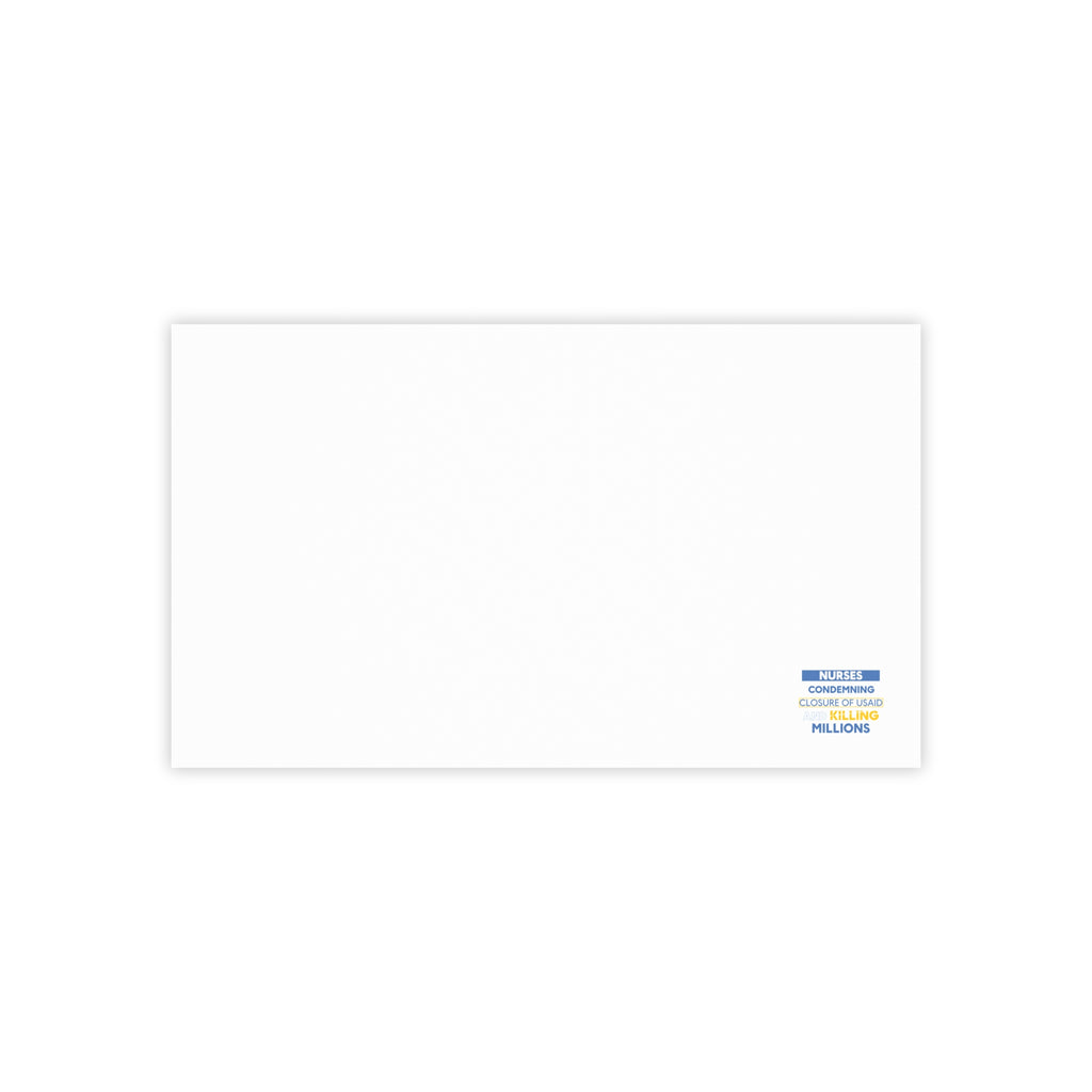 Post-it® Note Pads - Nurses Condemning Closure of USAID (front) - 75.2 gsm white uncoated paper - NFG-NP-3M
