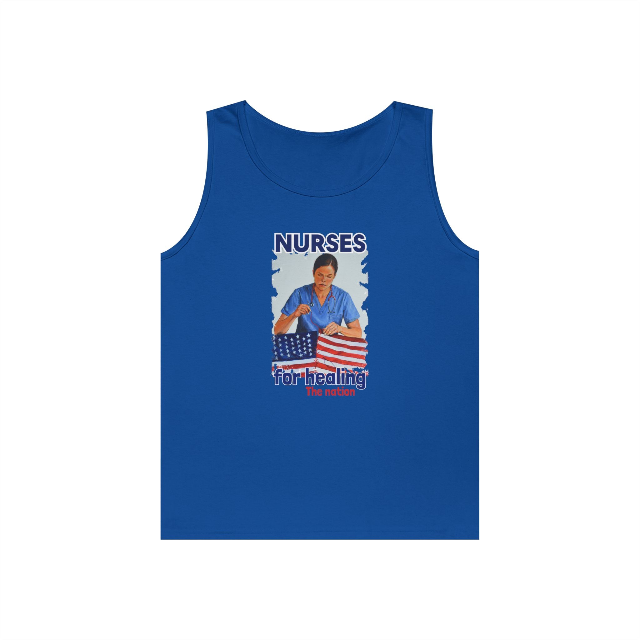 Unisex Medium fabric Cotton Tank Top - Nurses For Healing The Nation (front) - Nurses Standing Up For Humanity (back) - 100% cotton - NFH-K-G5200