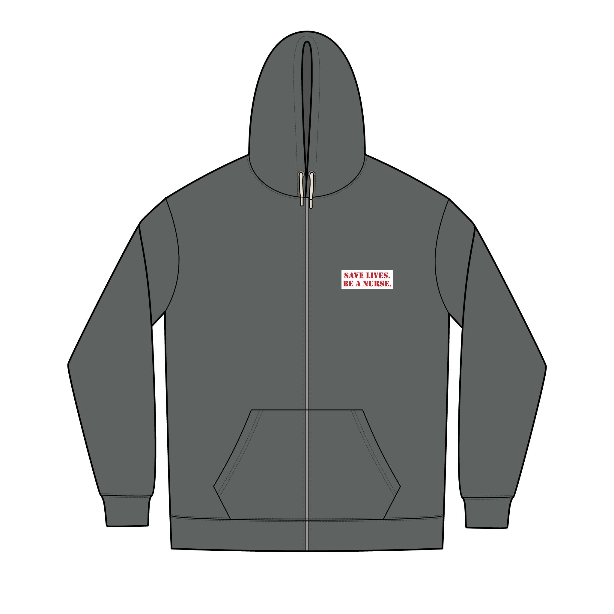 Men's District® Medium-heavy fabric Full-Zip Hoodie - Save Lives Be A Nurse (front) - Not Your Mom (back) - 60% recycled cotton, 40% recycled polyester - SLA-Z-DT8102