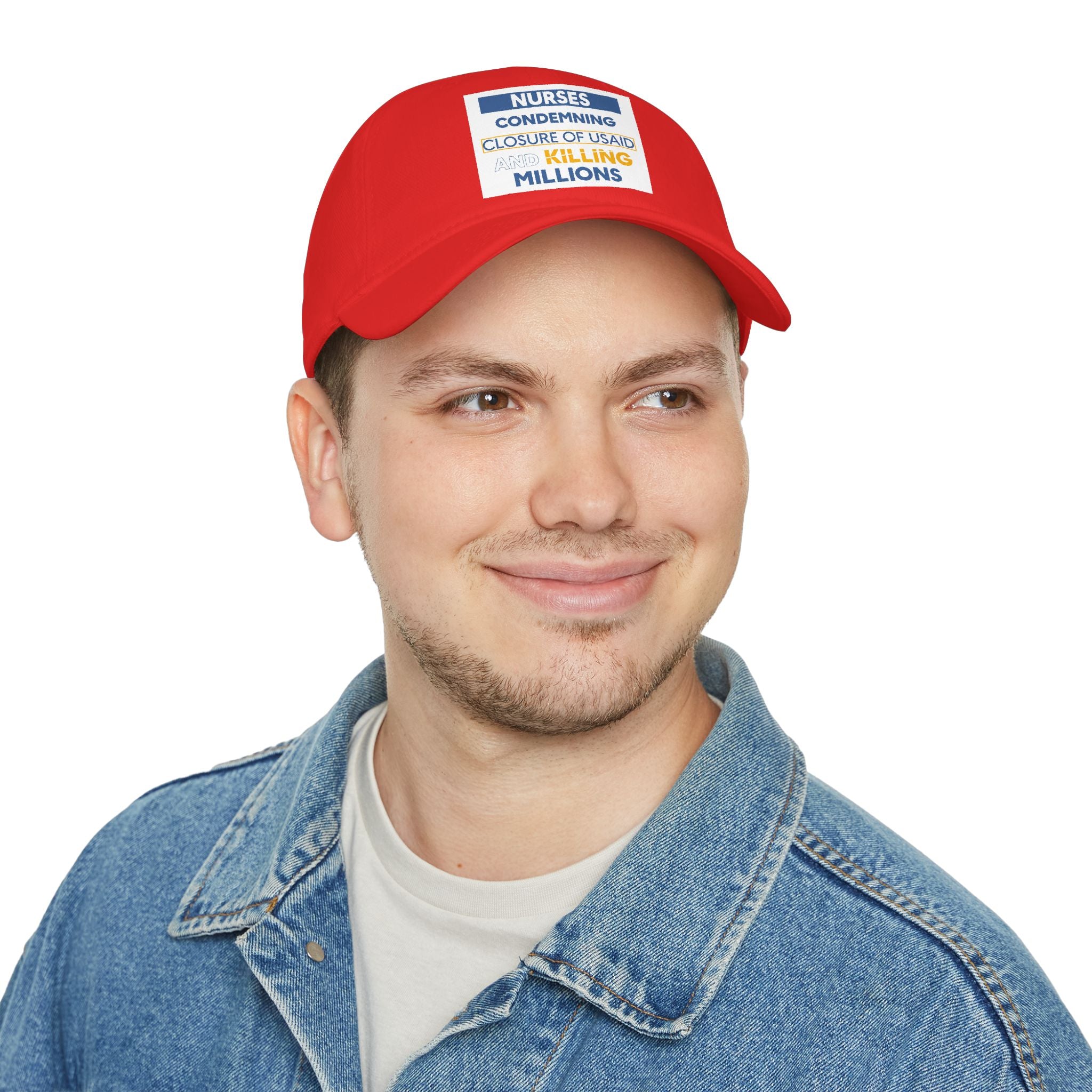 Unisex Baseball Cap - Nurses Condemning Closure of USAID (front) - 100% Cotton Twill - NFG-B-18-253