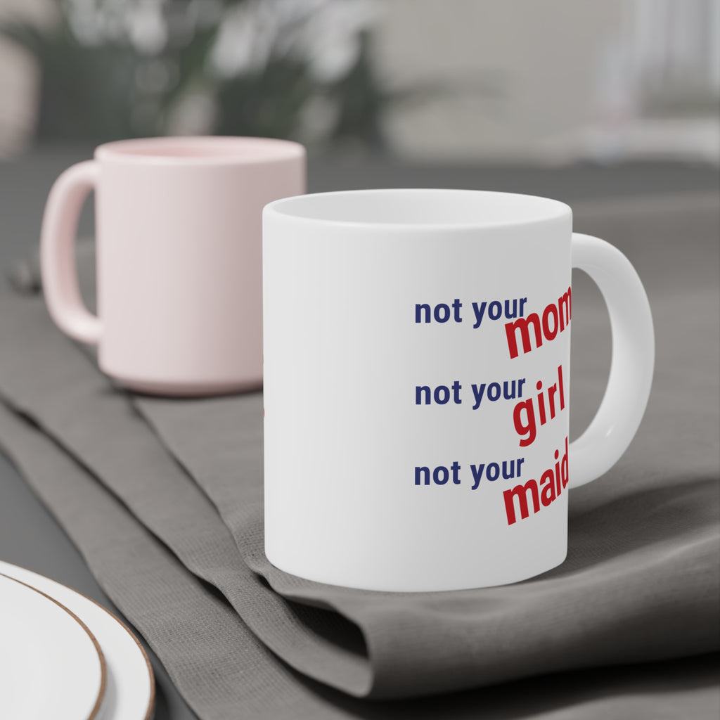 Unisex Ceramic Mug - Save Lives Be A Nurse (right) - Not Your Mom (left) - Durable white Ceramic - SLM-CM-ORCA