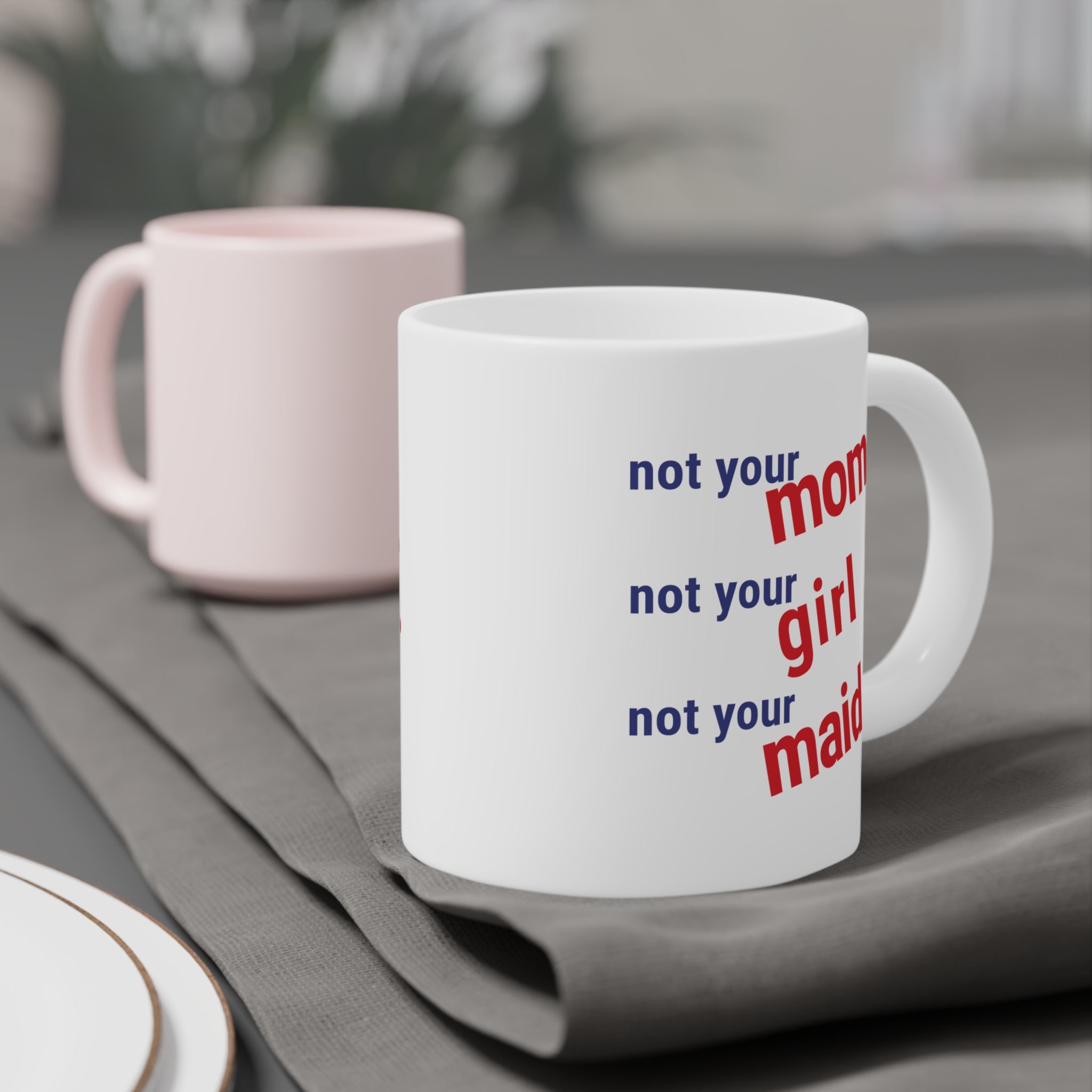 Unisex Ceramic Mug - Save Lives Be A Nurse (right) - Not Your Mom (left) - Durable white Ceramic - SLM-CM-ORCA