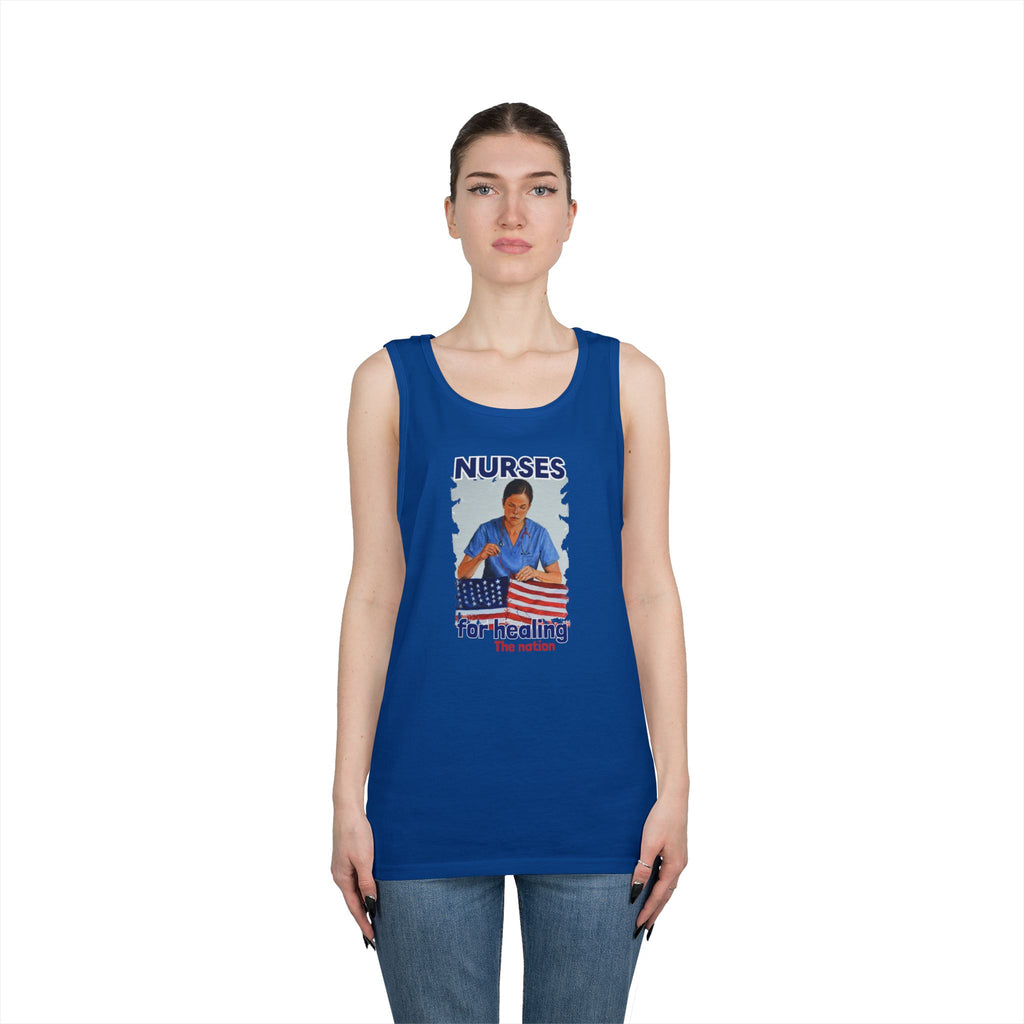 Unisex Medium fabric Cotton Tank Top - Nurses For Healing The Nation (front) - Nurses Standing Up For Humanity (back) - 100% cotton - NFH-K-G5200