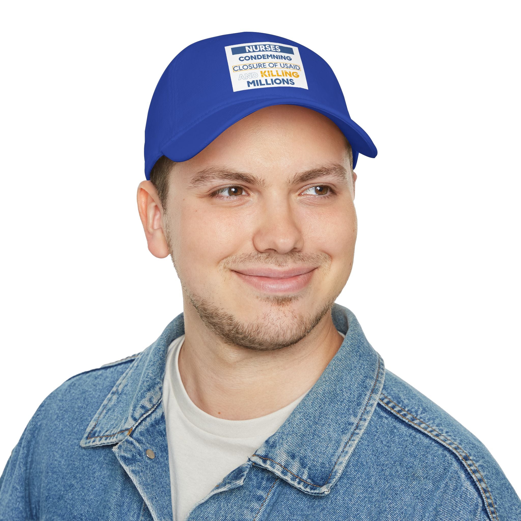 Unisex Baseball Cap - Nurses Condemning Closure of USAID (front) - 100% Cotton Twill - NFG-B-18-253