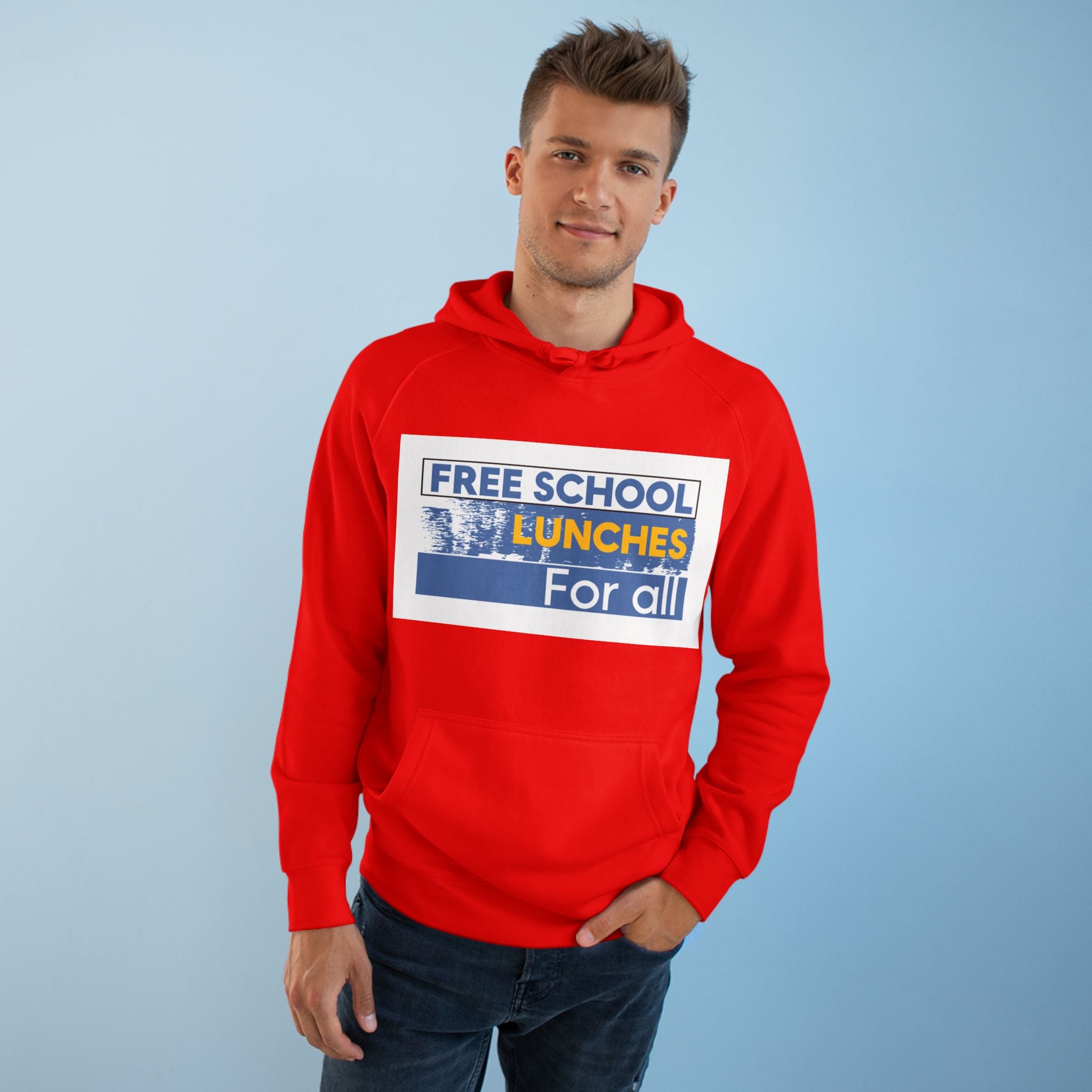 Unisex Mid-weight Hoodie - Free School Lunches For All (front) - Nurses Against The Rich Starving The Poor (back) - 80% cotton, 20% Polyester - NAH-H-AC5101