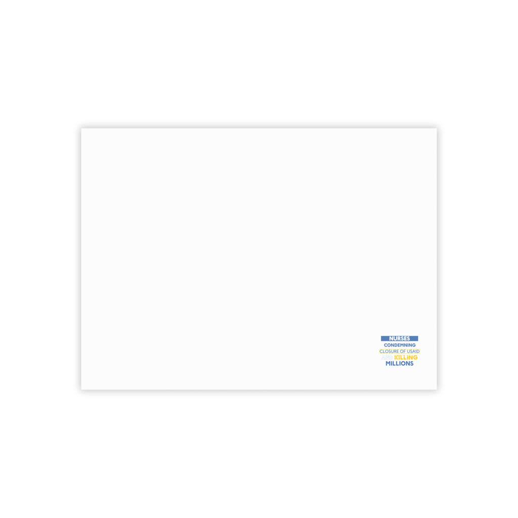 Post-it® Note Pads - Nurses Condemning Closure of USAID (front) - 75.2 gsm white uncoated paper - NFG-NP-3M