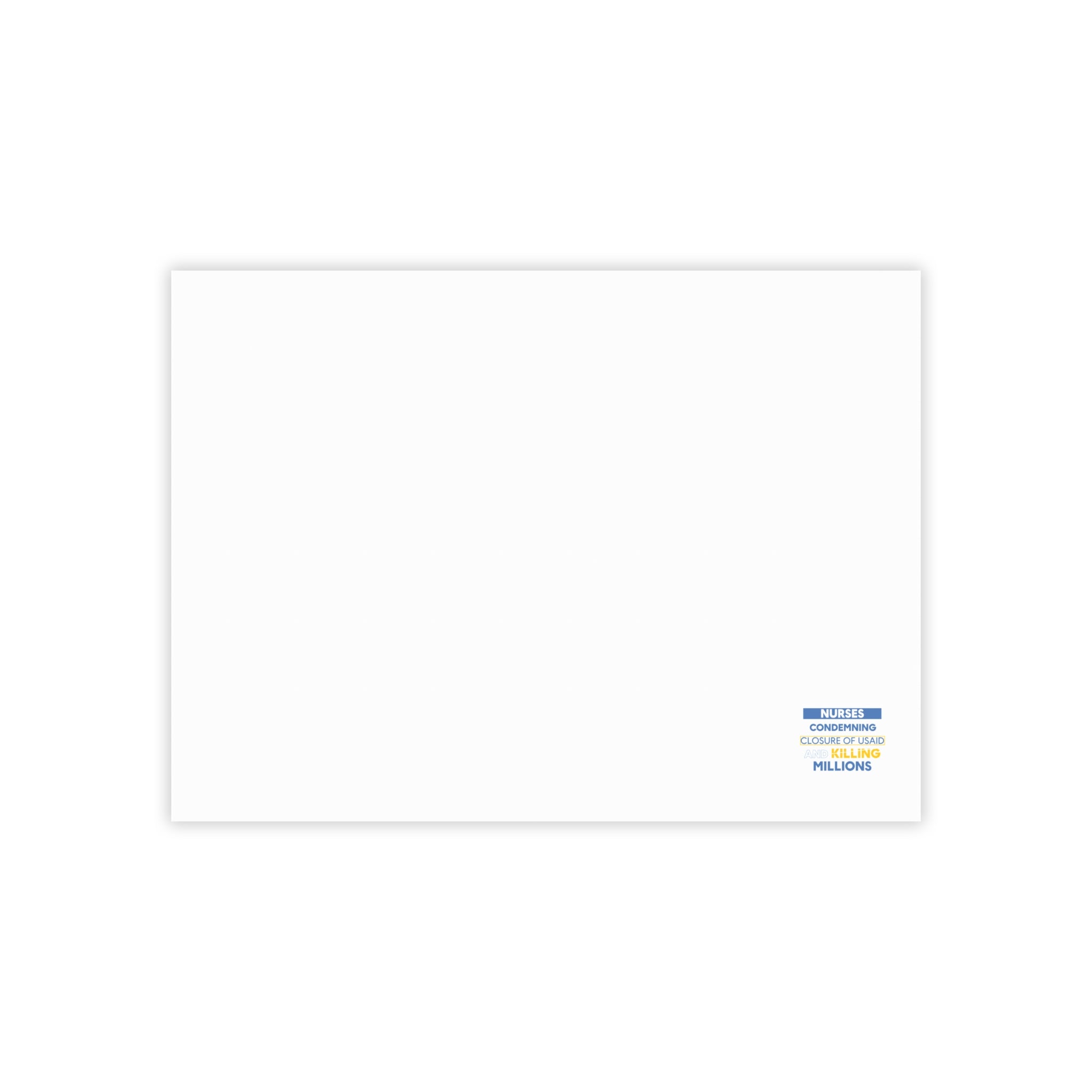 Post-it® Note Pads - Nurses Condemning Closure of USAID (front) - 75.2 gsm white uncoated paper - NFG-NP-3M