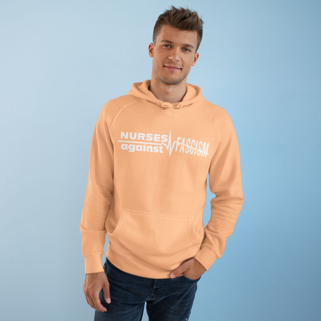 Unisex Mid-weight Hoodie - Nurses Against Fascism (front) - Nurses Against Cruelty (back) - 80% cotton, 20% polyester - NAF-H-AC5101
