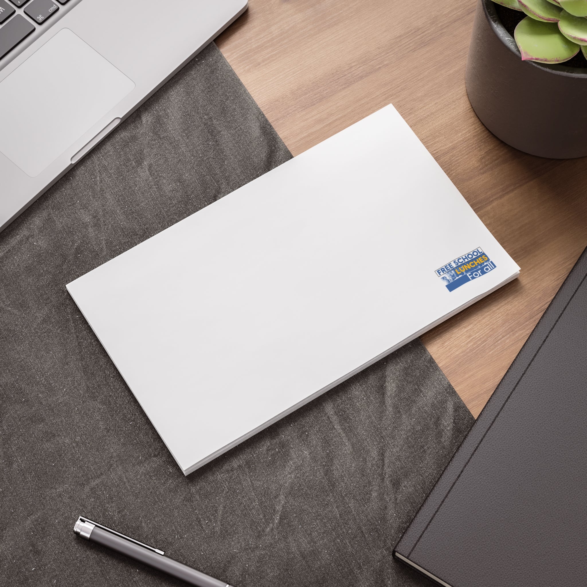 Post-it® Note Pads - Free School Lunches For All (front) - 75.2 gsm white uncoated paper - NAH-NP-3M