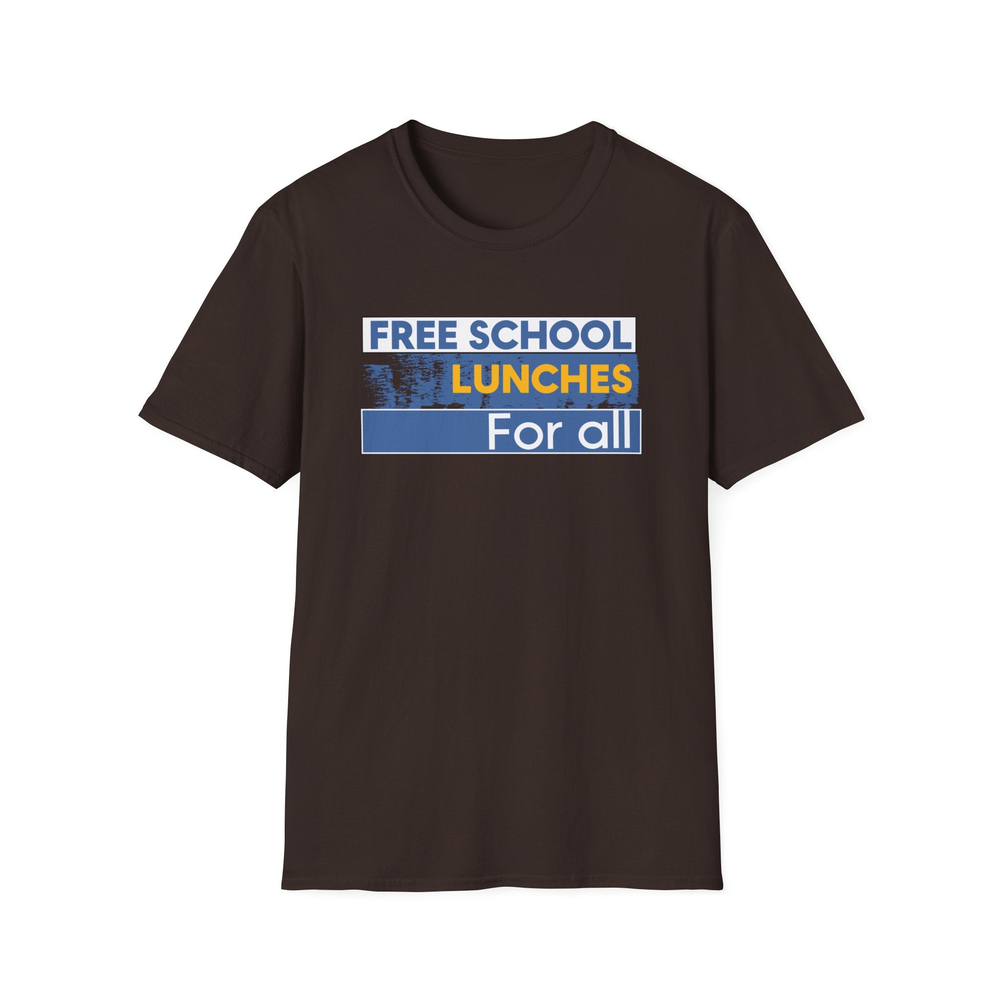 Unisex Lightweight fabric T-Shirt - Free School Lunches For All (front) - Nurses Against The Rich Starving The Poor (back) - 100% ring-spun cotton - NAH-T-G64000