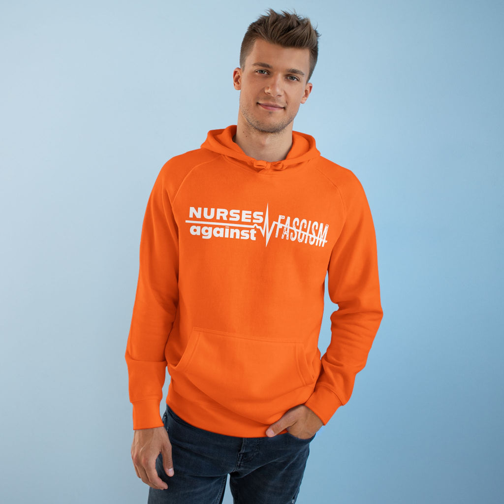 Unisex Mid-weight Hoodie - Nurses Against Fascism (front) - Nurses Against Cruelty (back) - 80% cotton, 20% polyester - NAF-H-AC5101