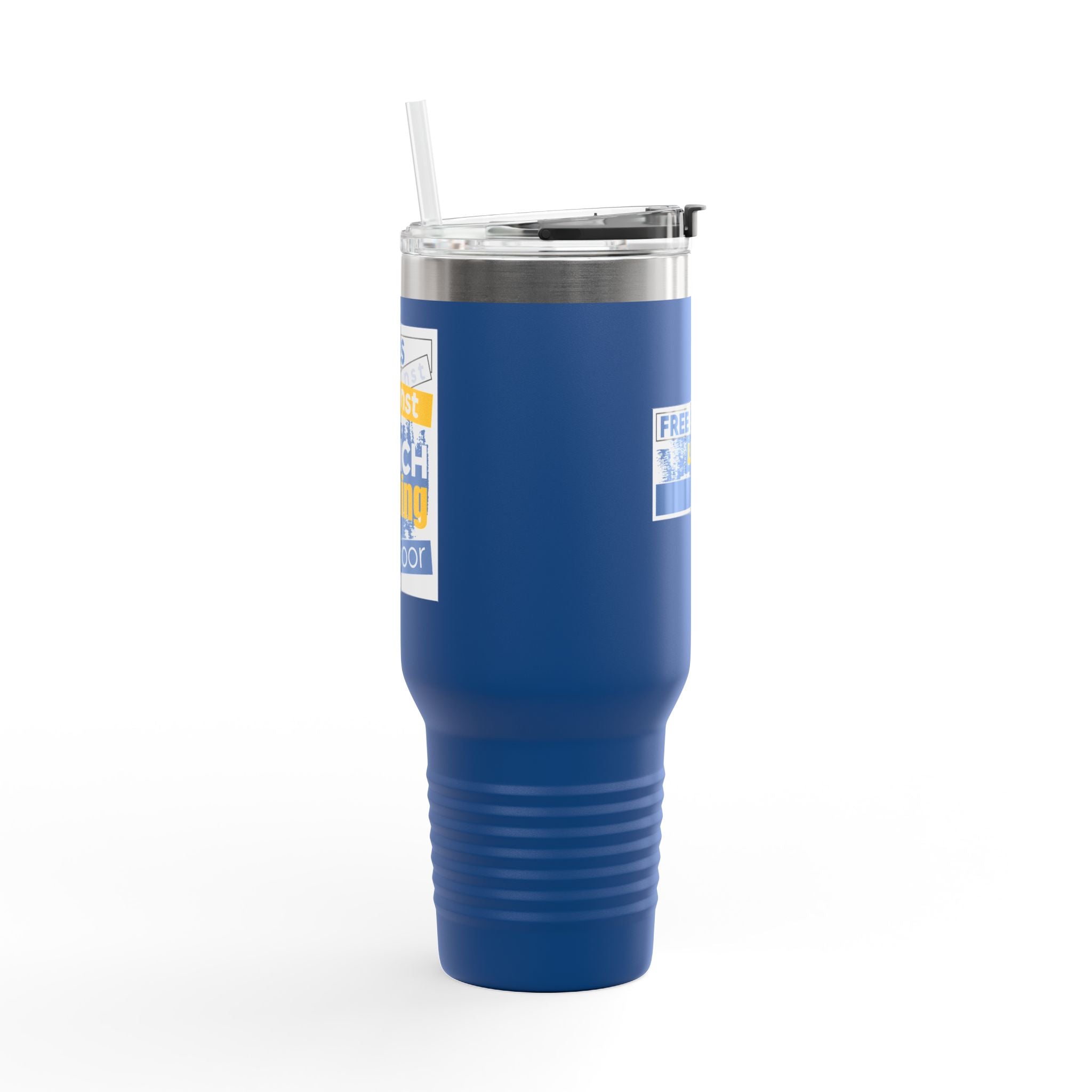 Travel Mug - Free School Lunches For All (front) - Nurses Against The Rich Starving The Poor (back) - 100% stainless steel (body) - NAH-TM-40oz