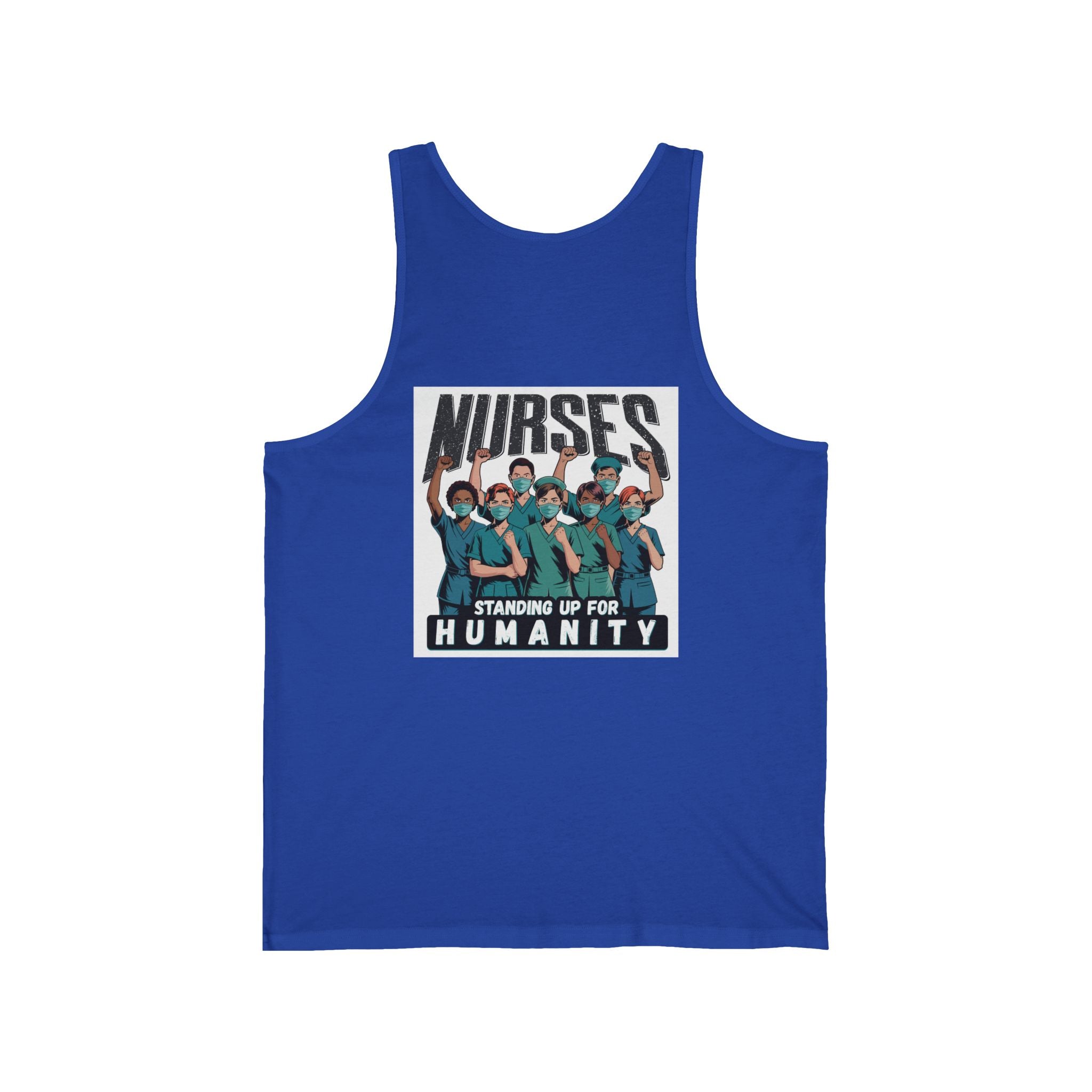 Unisex Light fabric Jersey Tank - Nurses For Healing The Nation (front) - Nurses Standing Up For Humanity (back) - 100% Airlume combed and ring-spun cotton - NFH-K-BC3480
