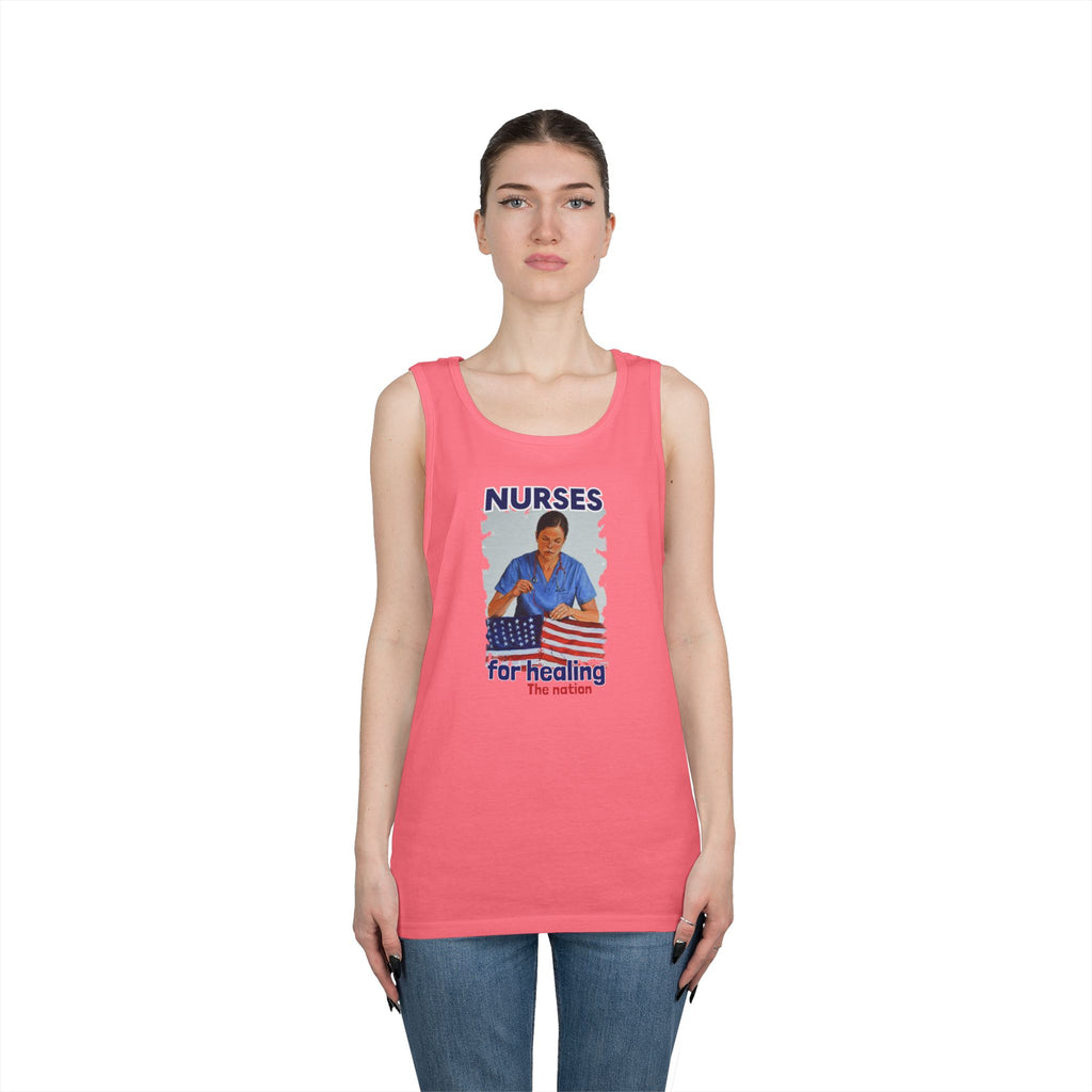Unisex Medium fabric Cotton Tank Top - Nurses For Healing The Nation (front) - Nurses Standing Up For Humanity (back) - 100% cotton - NFH-K-G5200