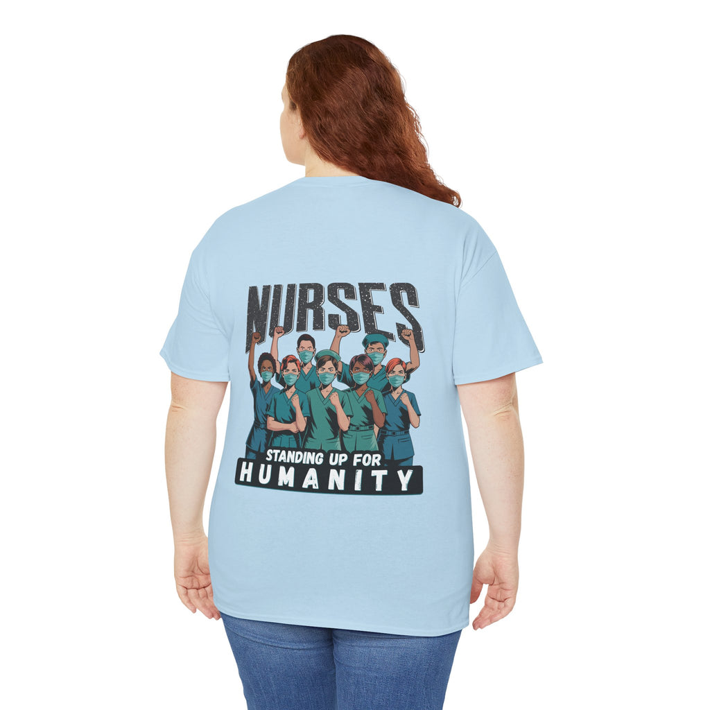 Unisex Medium fabric Cotton Tee - Nurses For Healing The Nation (front) - Nurses Standing Up For Humanity (back) - 100% cotton - NFH-T-G5000