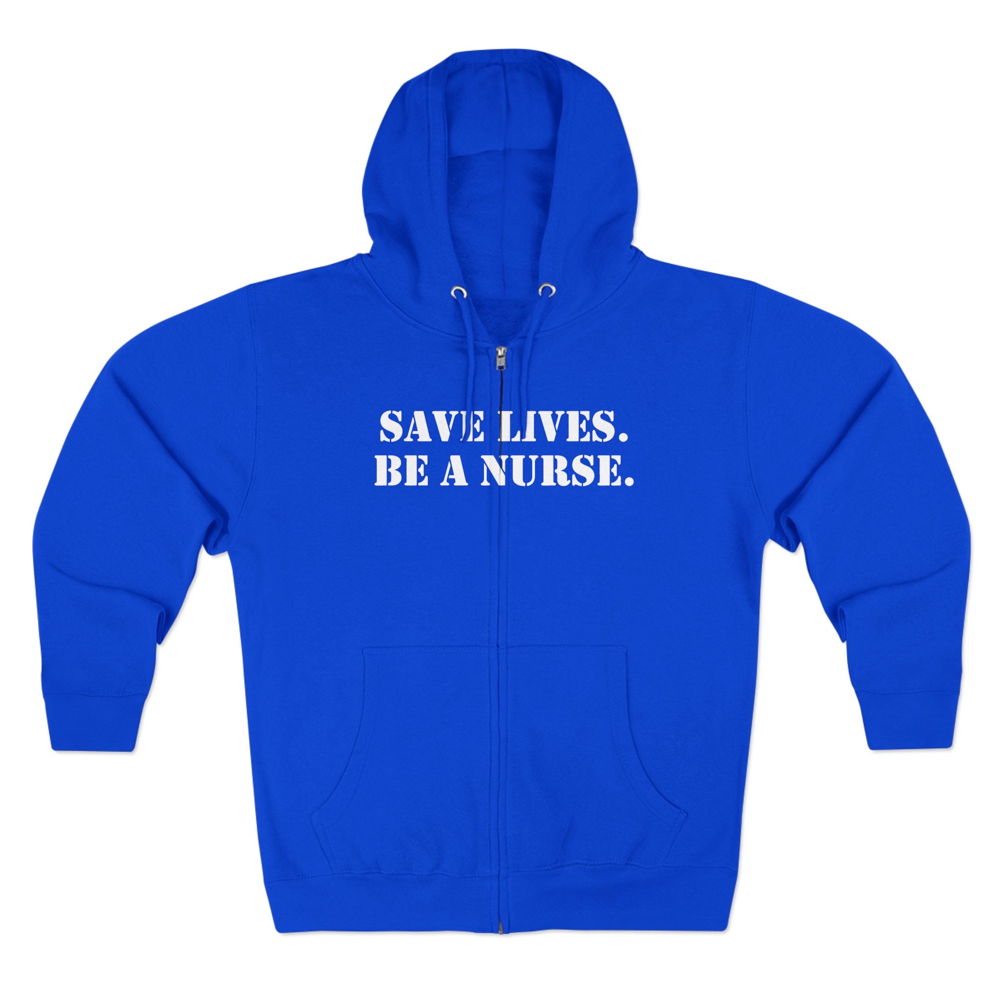 Men's District® Medium-heavy fabric Full-Zip Hoodie - Save Lives Be A Nurse (front) - Not Your Mom (back) - 60% recycled cotton, 40% recycled polyester -Lane Seven LS14003