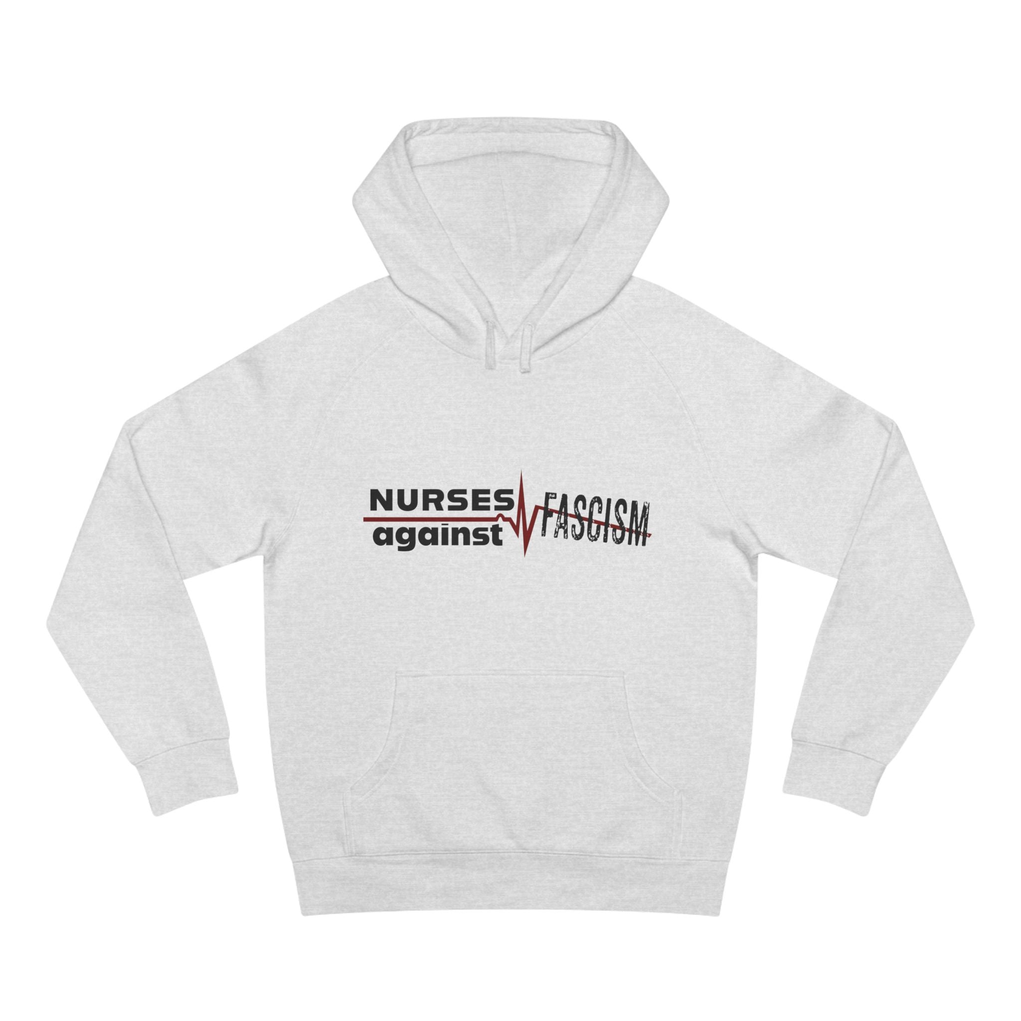 Unisex Mid-weight Hoodie - Nurses Against Fascism (front) - Nurses Against Cruelty (back) - 80% cotton, 20% polyester - NAF-H-AC5101