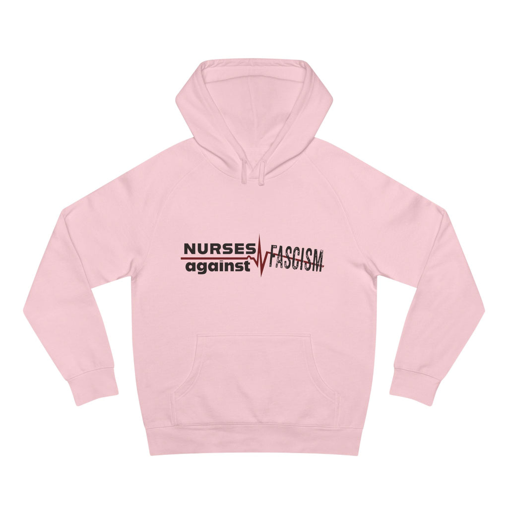 Unisex Mid-weight Hoodie - Nurses Against Fascism (front) - Nurses Against Cruelty (back) - 80% cotton, 20% polyester - NAF-H-AC5101