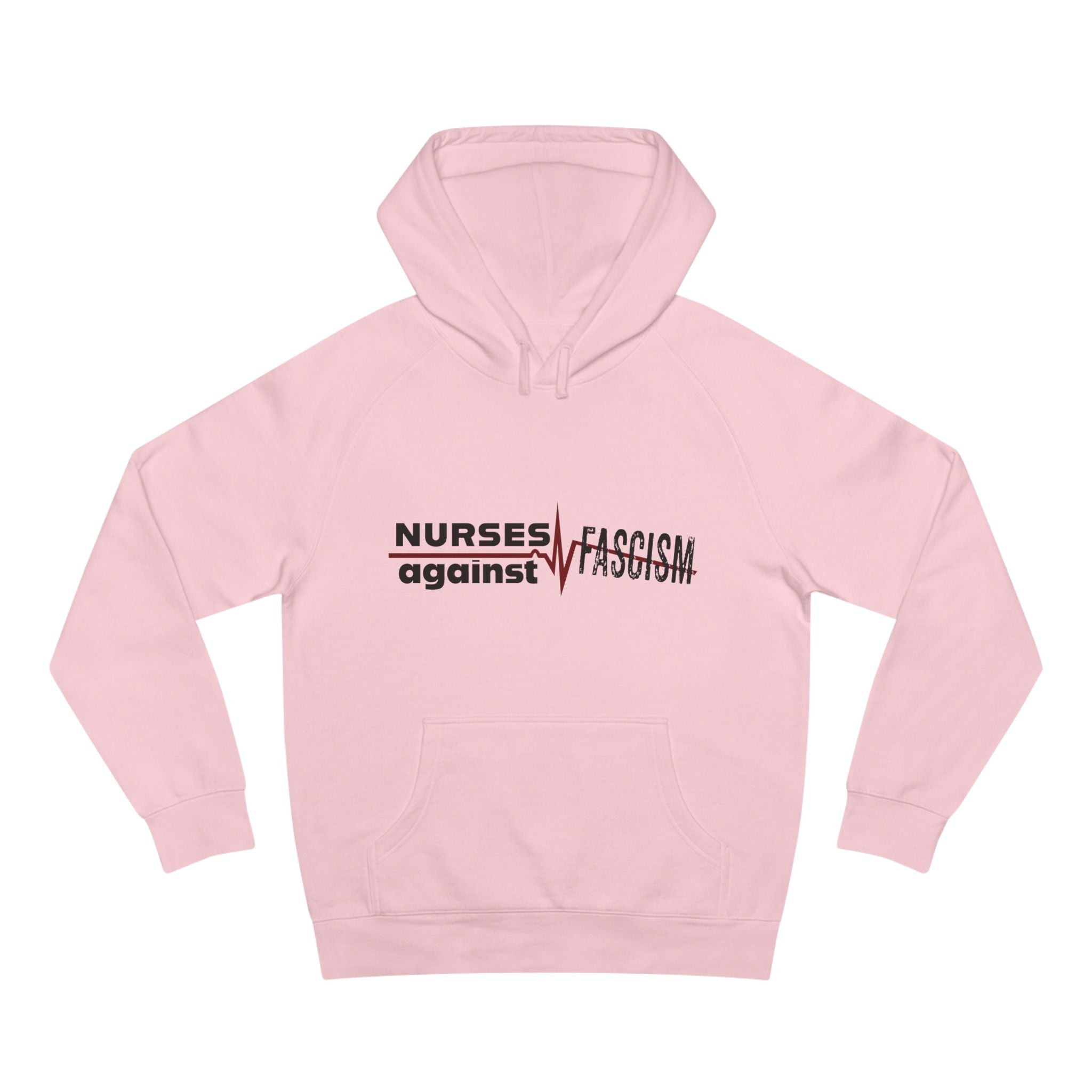 Unisex Mid-weight Hoodie - Nurses Against Fascism (front) - Nurses Against Cruelty (back) - 80% cotton, 20% polyester - NAF-H-AC5101