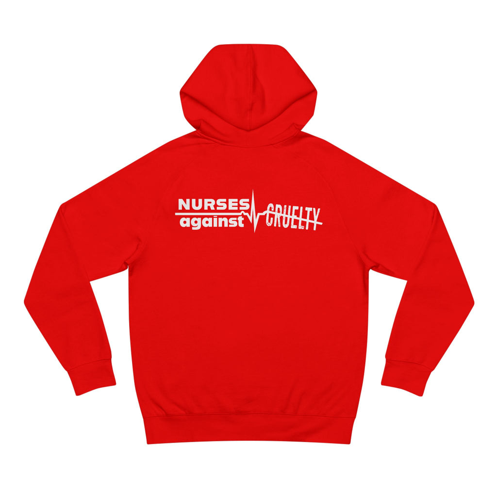 Unisex Mid-weight Hoodie - Nurses Against Fascism (front) - Nurses Against Cruelty (back) - 80% cotton, 20% polyester - NAF-H-AC5101