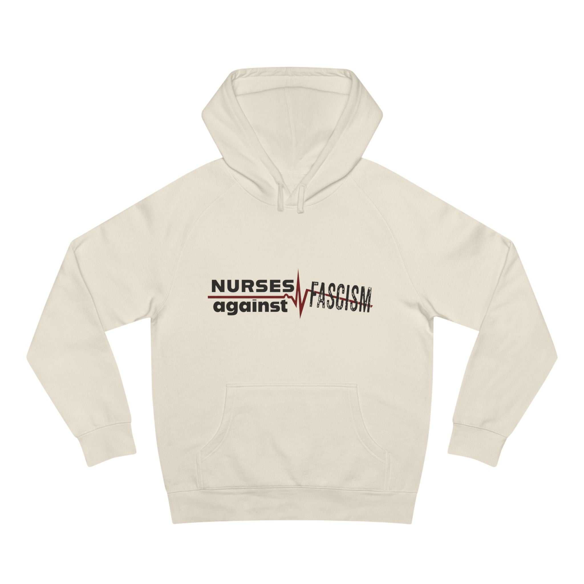 Unisex Mid-weight Hoodie - Nurses Against Fascism (front) - Nurses Against Cruelty (back) - 80% cotton, 20% polyester - NAF-H-AC5101