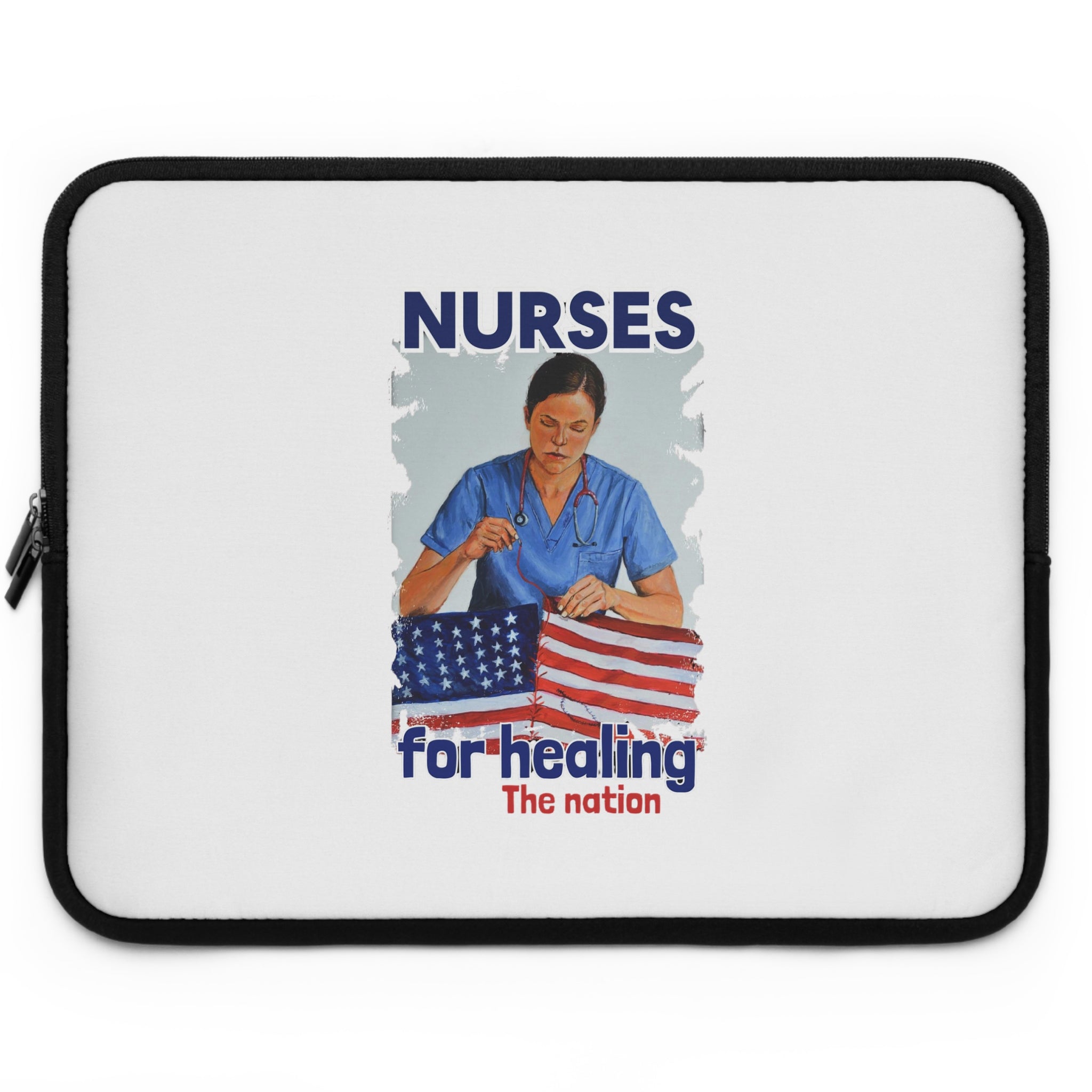 Laptop Sleeve - Nurses For Healing The Nation (front) - Smooth neoprene - NFH-LS-01